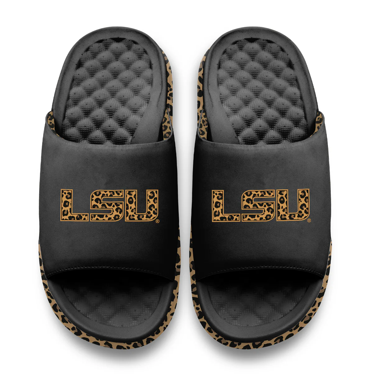 LSU Tigers Cheetah Dip Motive Slide Sandles - Image 2