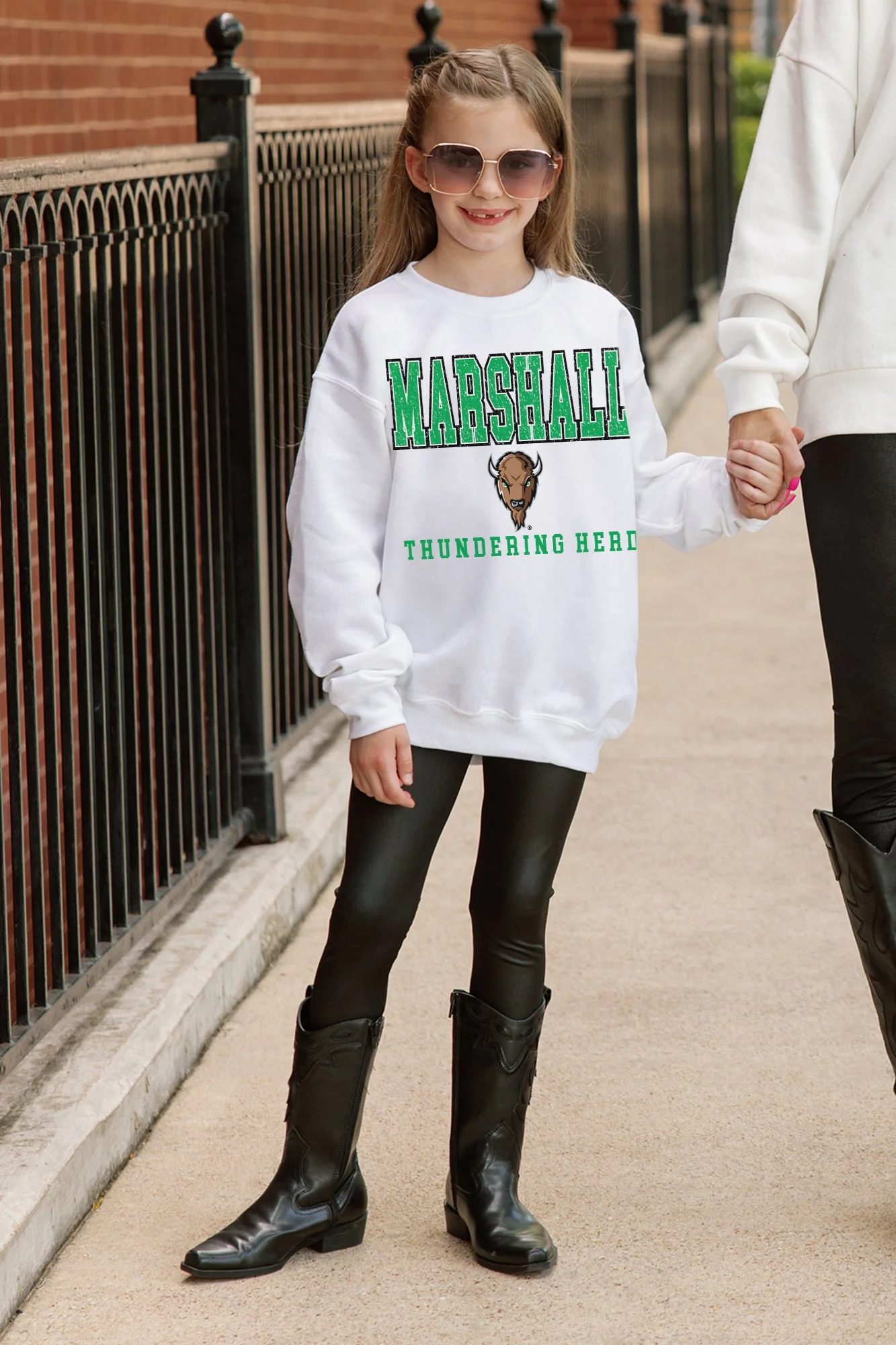 MARSHALL THUNDERING HERD FREESTYLE YOUTH PREMIUM FLEECE SWEATSHIRT - Image 3