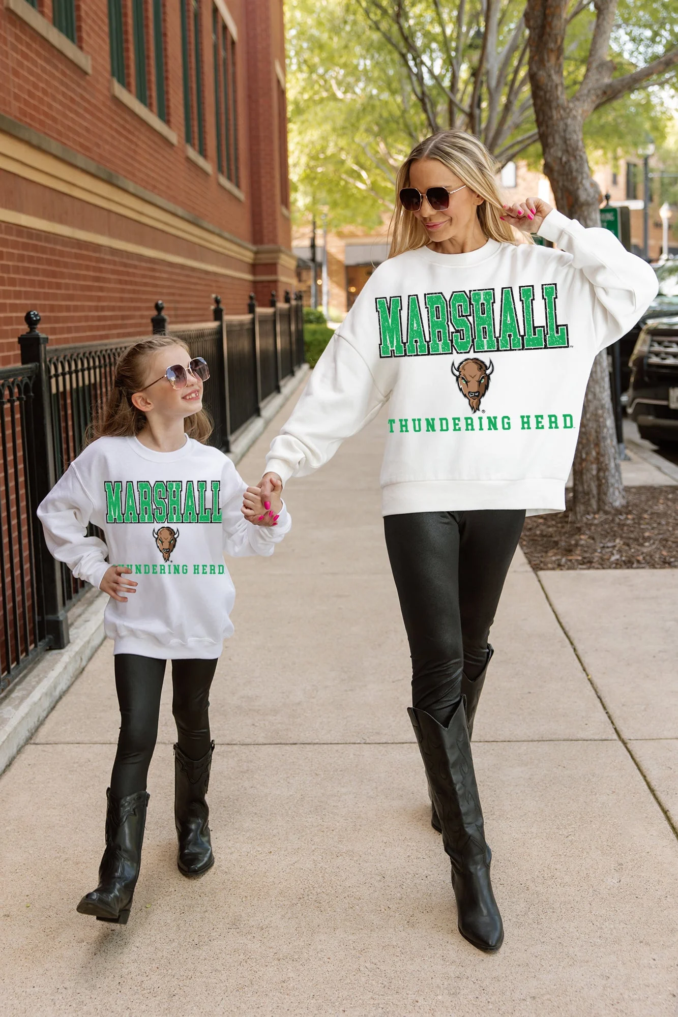 MARSHALL THUNDERING HERD FREESTYLE YOUTH PREMIUM FLEECE SWEATSHIRT - Image 4