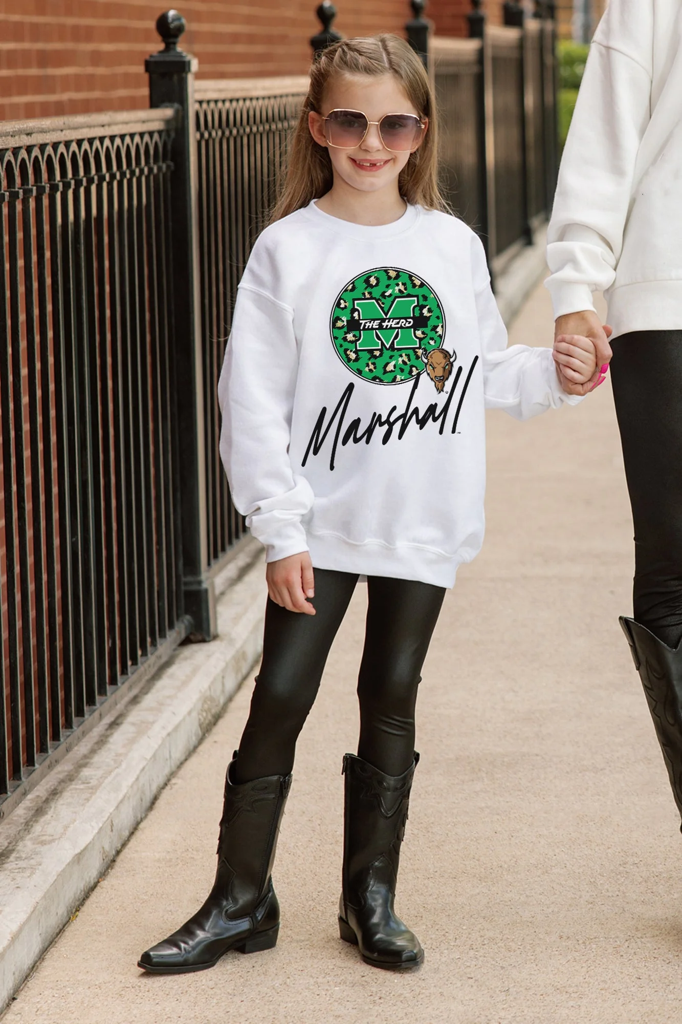 MARSHALL THUNDERING HERD WILD BREAKTHROUGH YOUTH PREMIUM FLEECE SWEATSHIRT - Image 3