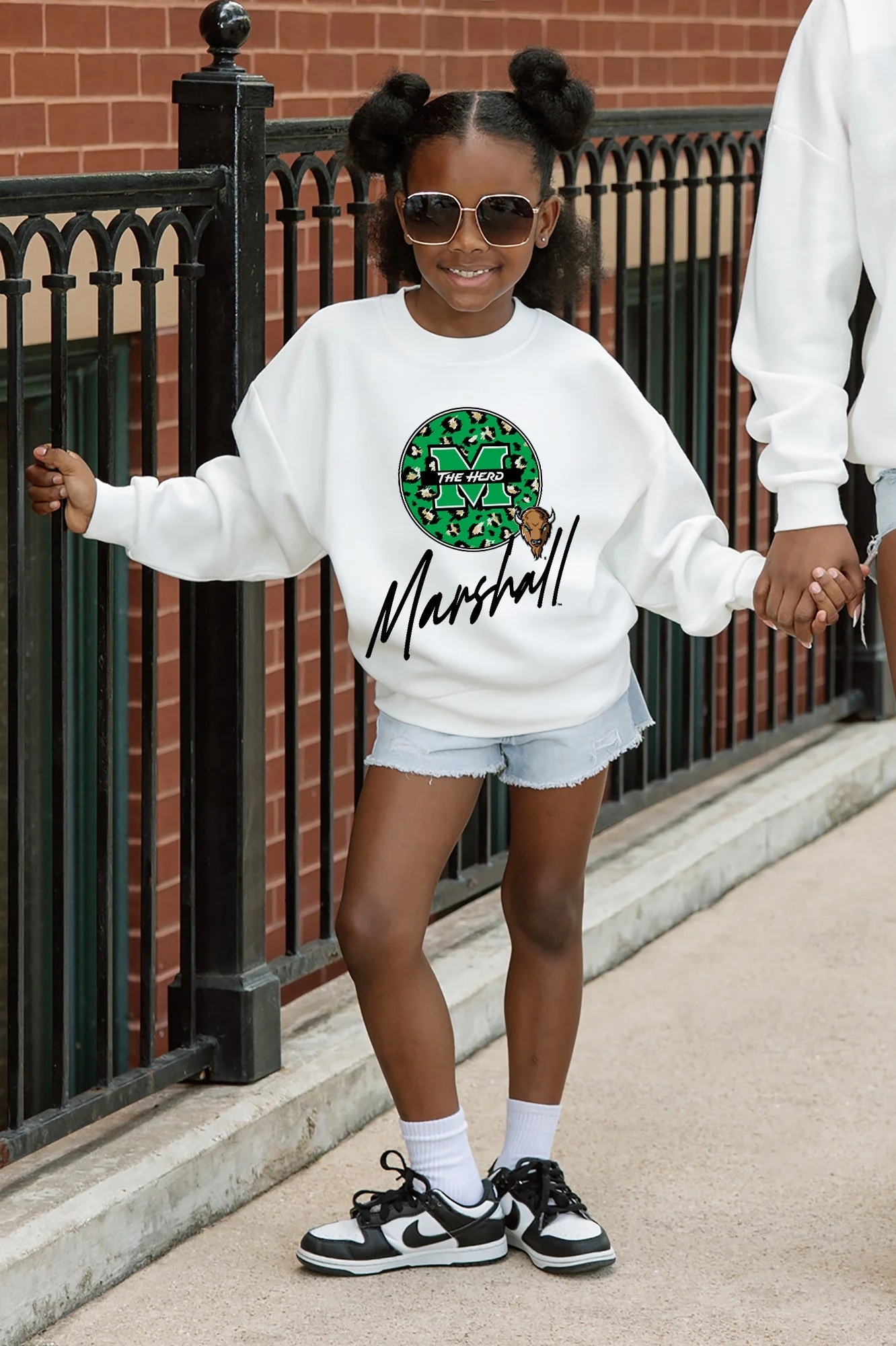 MARSHALL THUNDERING HERD WILD BREAKTHROUGH YOUTH PREMIUM FLEECE SWEATSHIRT - Image 4