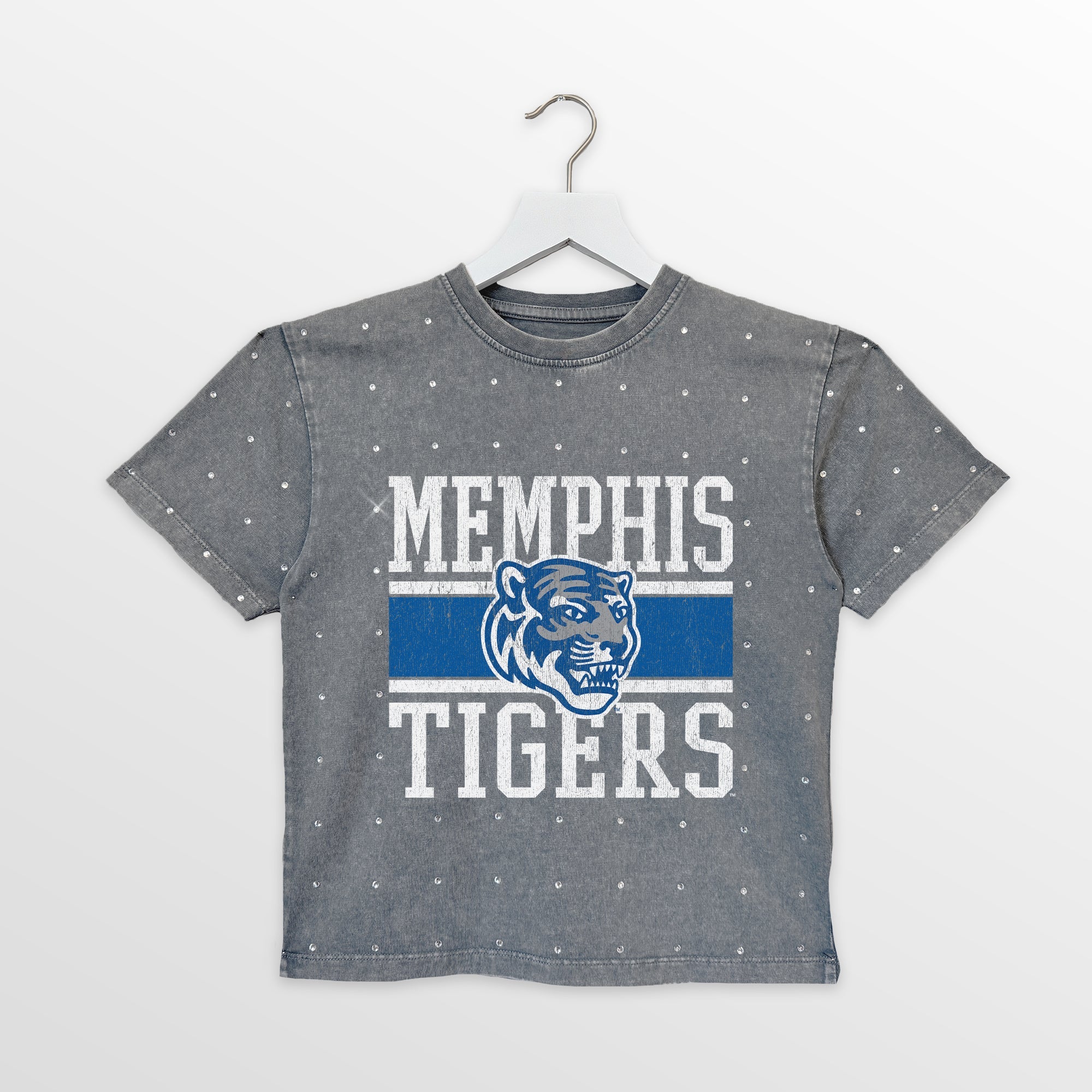 MEMPHIS TIGERS ON THE BALL KIDS MINI RHINESTONE OVERSIZED TEE - Image 4