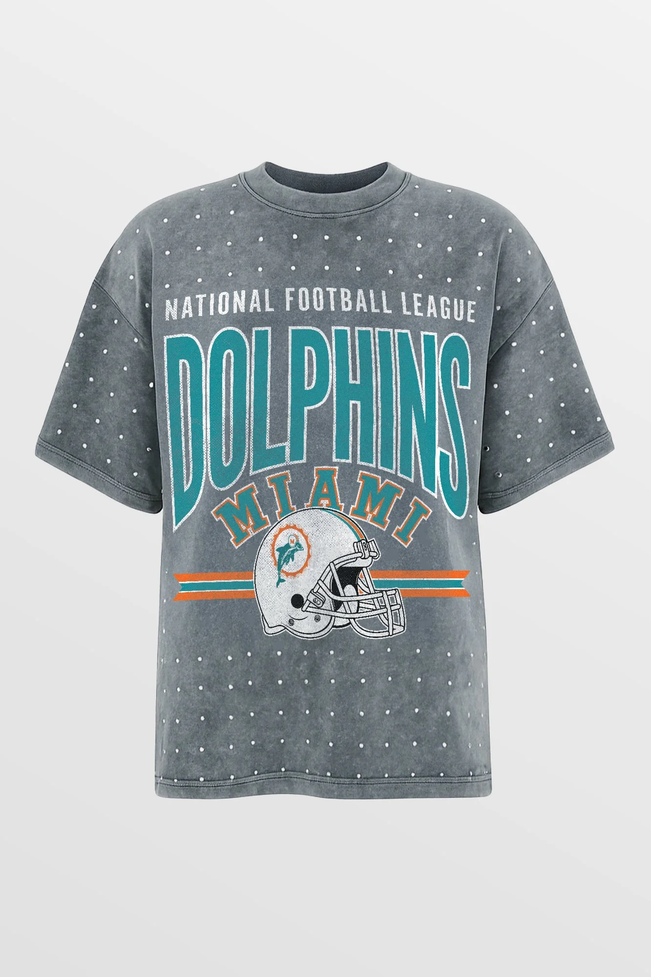 MIAMI DOLPHINS PRIME SHINE MINI RHINESTONE SHORT SLEEVE CLASSIC TEE BY RANDI MAHOMES - Image 4