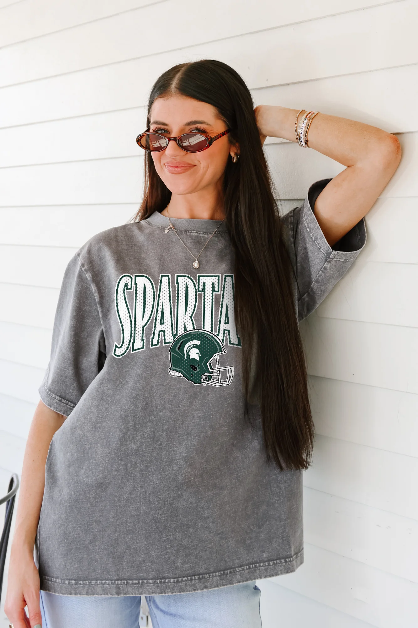 MICHIGAN STATE SPARTANS PLAYBOOK WIN OVERSIZED CREWNECK TEE - Image 3
