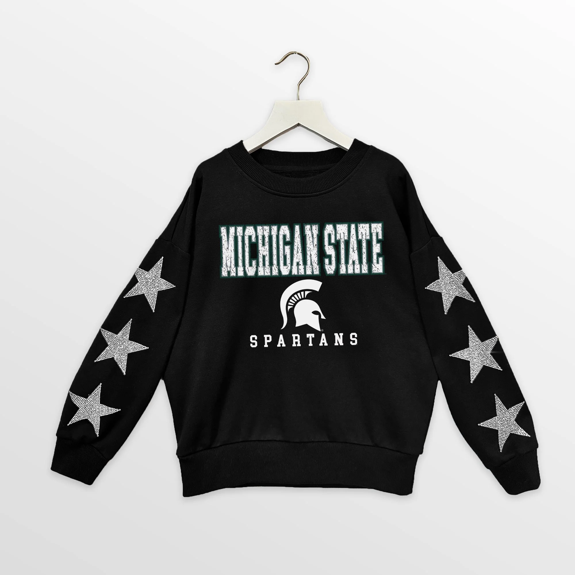 MICHIGAN STATE SPARTANS VELOCITY KIDS STAR SLEEVE CREWNECK PULLOVER - Image 7