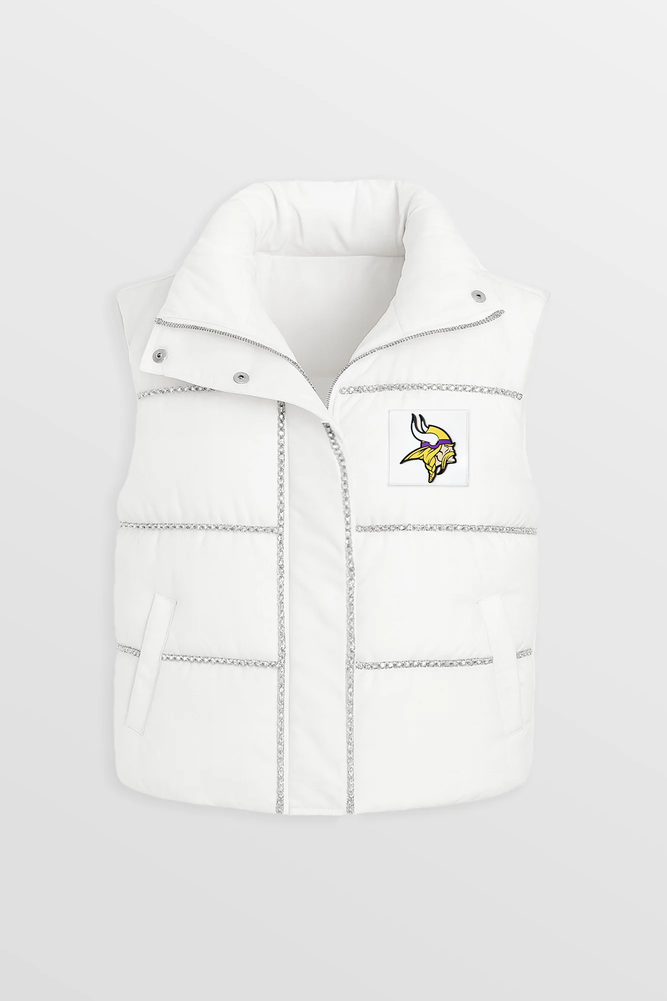 MINNESOTA VIKINGS MAKE IT SHINE RHINESTONE DETAIL PUFFER VEST BY RANDI MAHOMES - Image 2