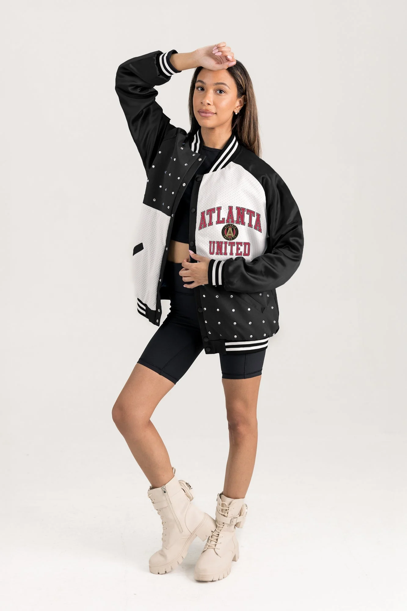 ATLANTA UNITED FC REFINED RIVALRY THROWBACK VARSITY BOMBER JACKET - Image 5