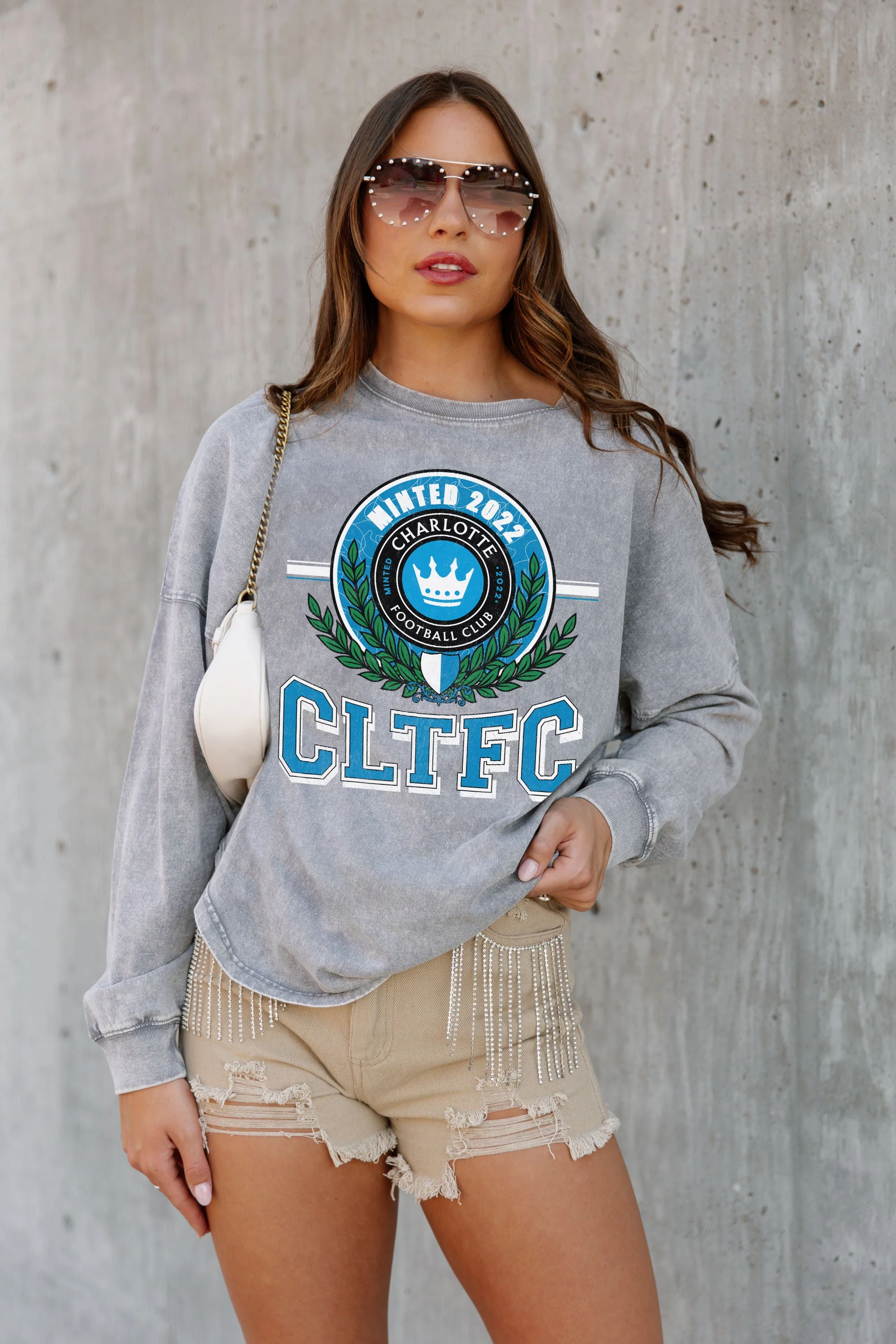 CHARLOTTE FC Goal Oriented Faded Wash Pullover