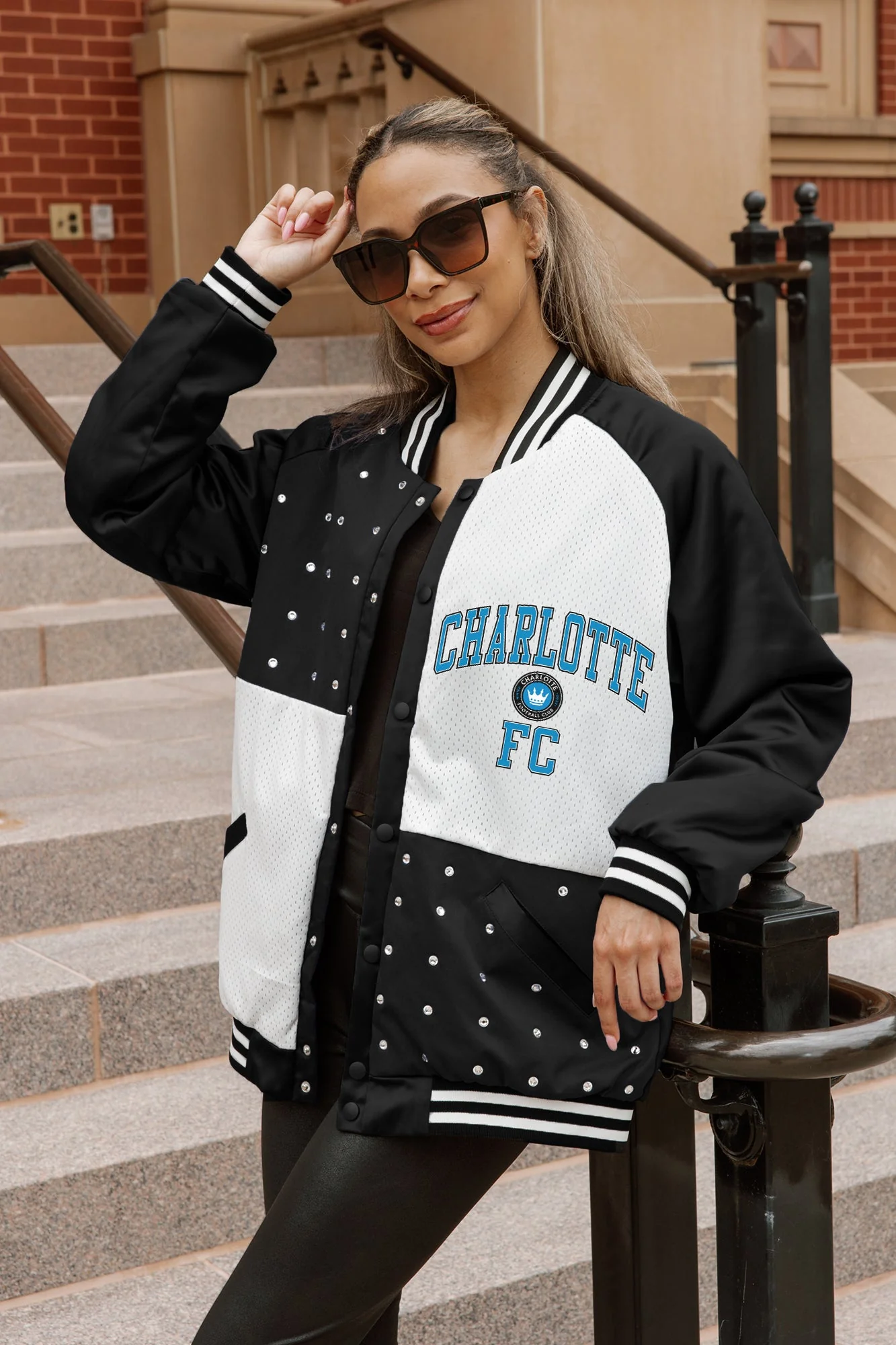 CHARLOTTE FC REFINED RIVALRY THROWBACK VARSITY BOMBER JACKET - Image 4