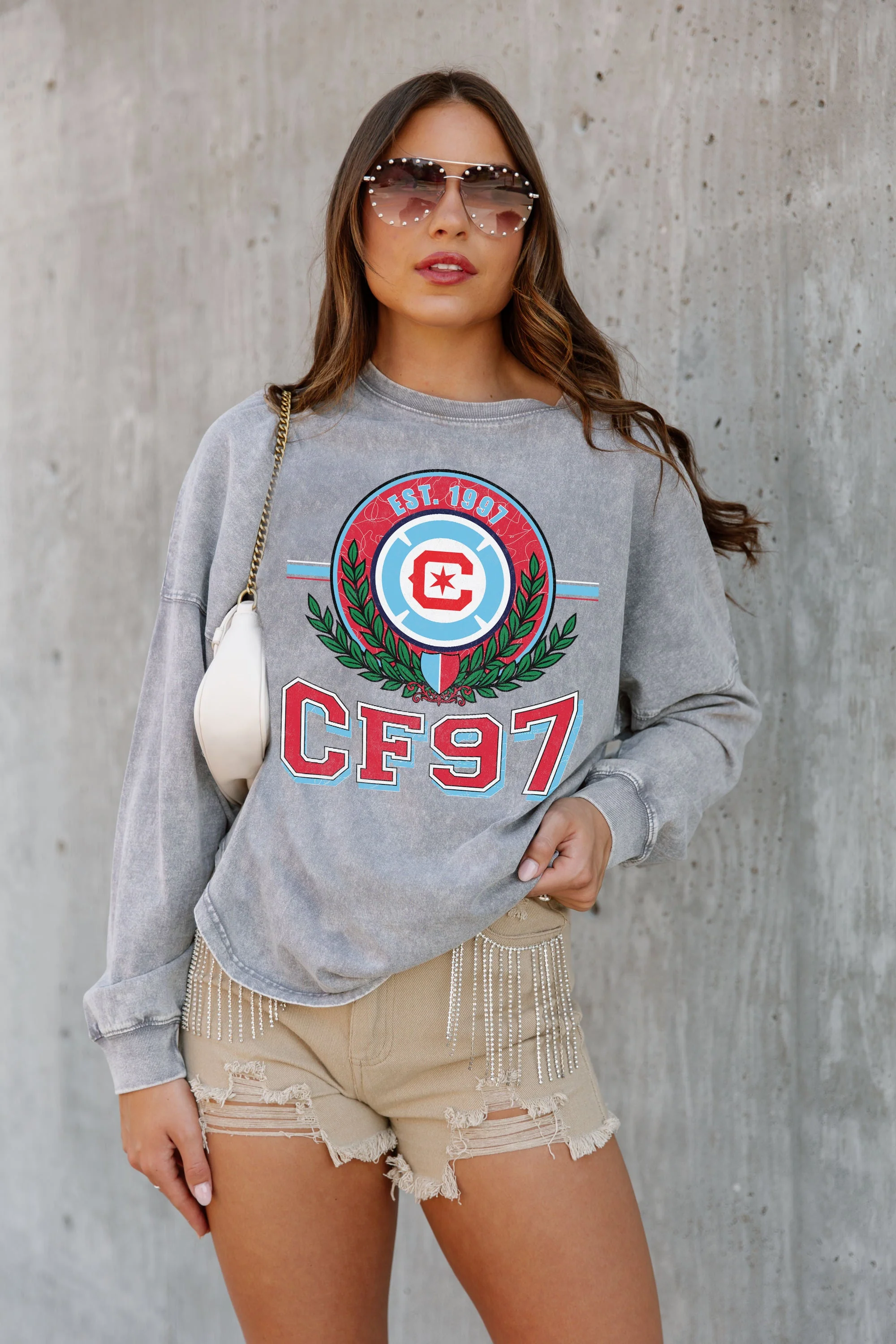 CHICAGO FIRE SC Goal Oriented Faded Wash Pullover