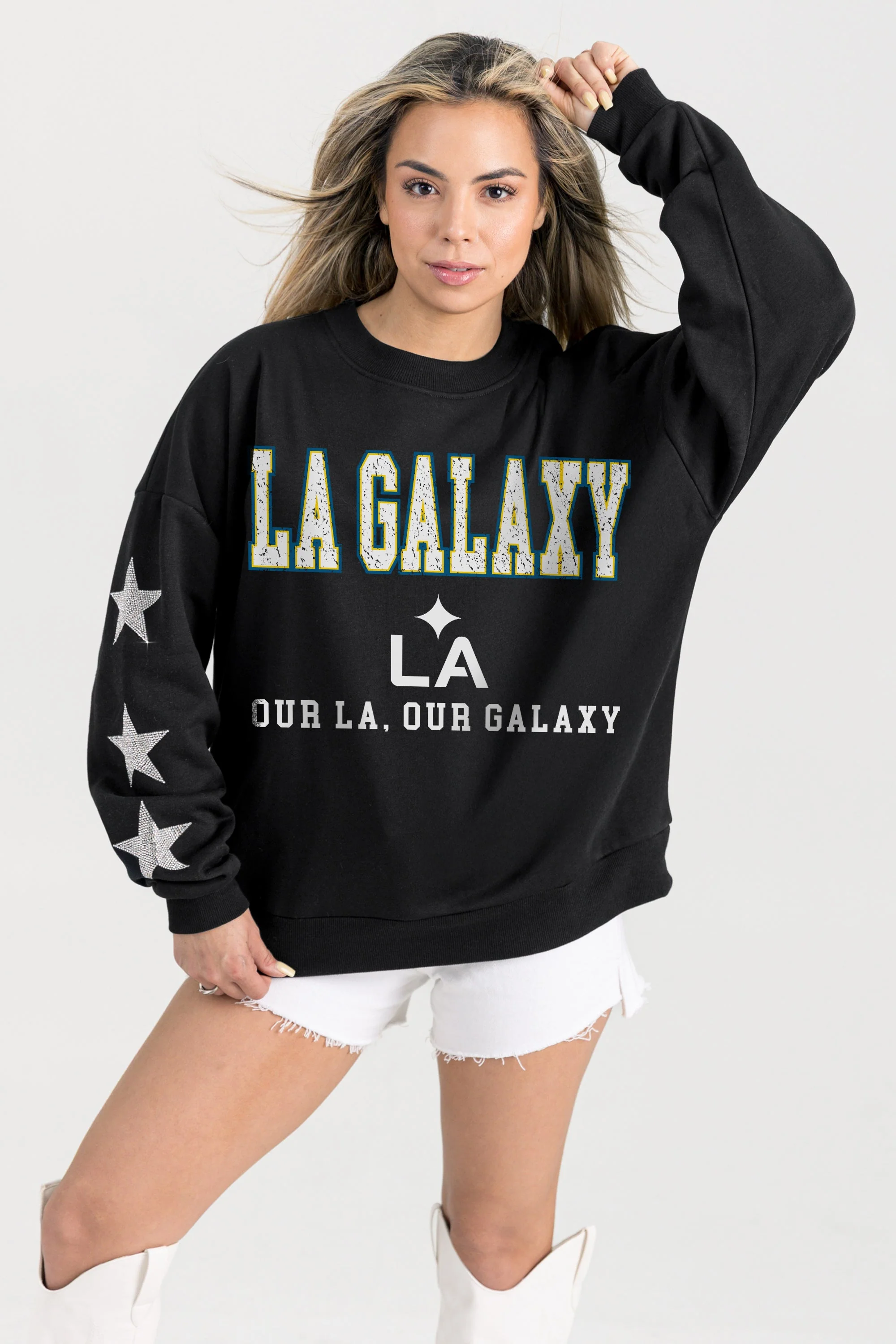 LOS ANGELES GALAXY VELOCITY STAR EMBELLISHED CREW SWEATSHIRT - Image 5