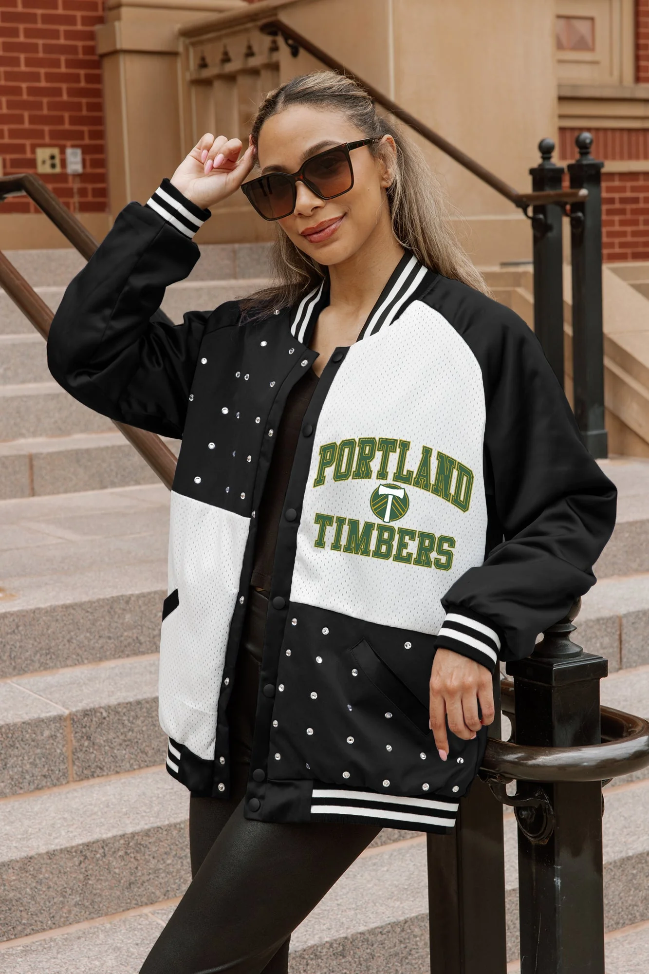 PORTLAND TIMBERS REFINED RIVALRY THROWBACK VARSITY BOMBER JACKET - Image 4
