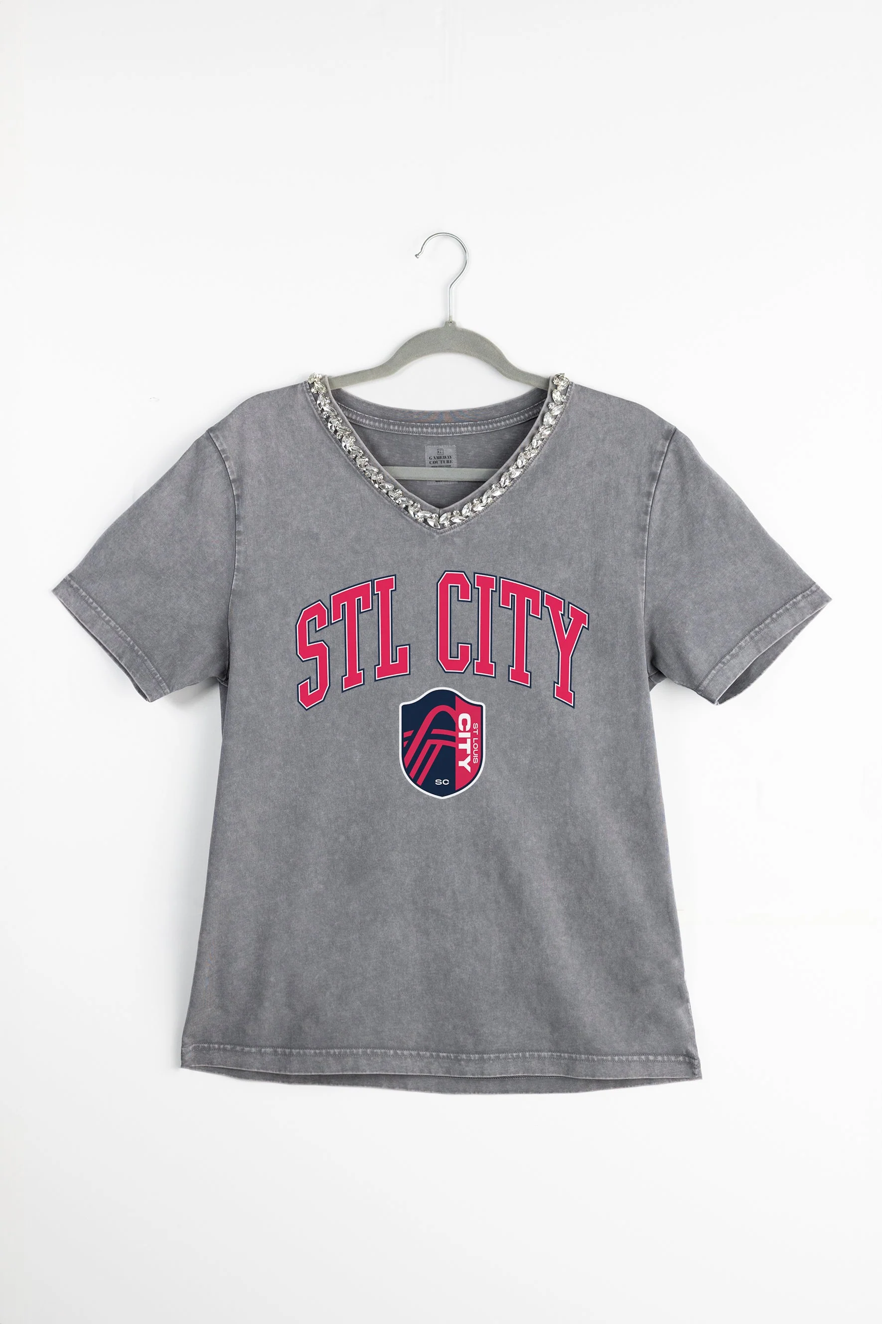 ST. LOUIS CITY SC ICONIC EDGE RHINESTONE TRIM V-NECK TEE - Image 7