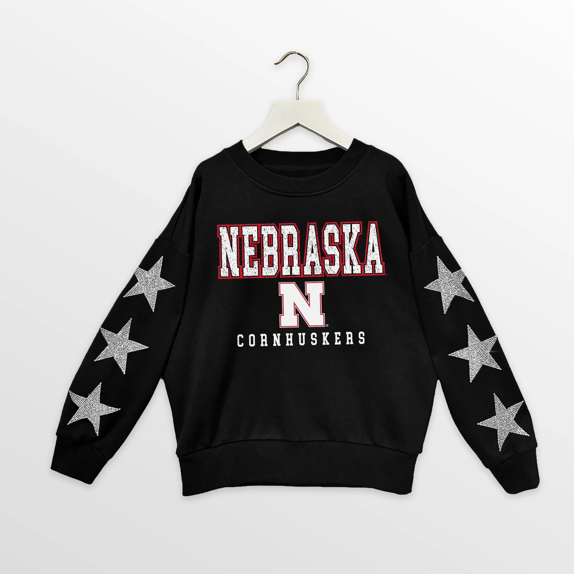 NEBRASKA CORNHUSKERS VELOCITY KIDS STAR SLEEVE CREWNECK PULLOVER - Image 7