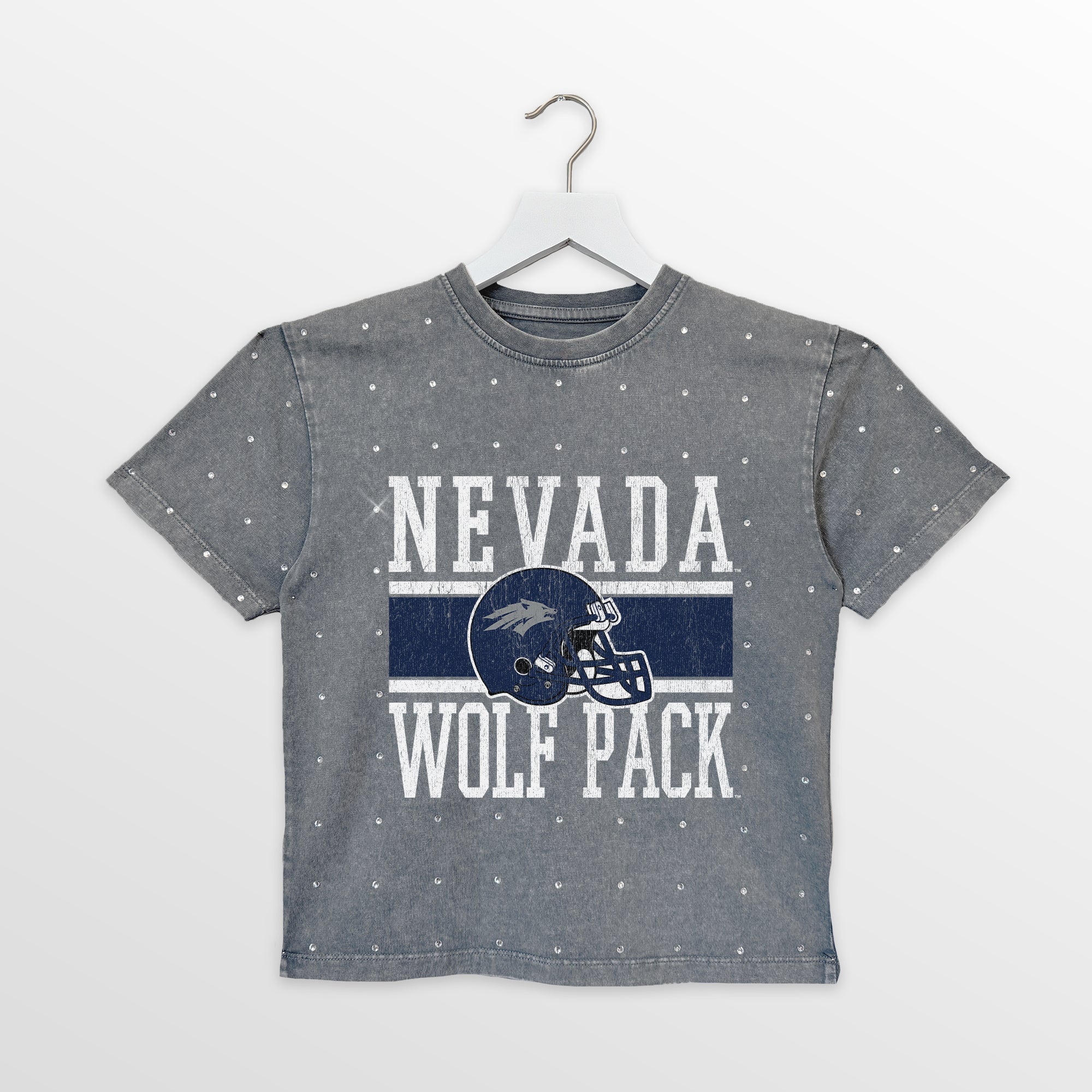NEVADA WOLF PACK ON THE BALL KIDS MINI RHINESTONE OVERSIZED TEE - Image 4