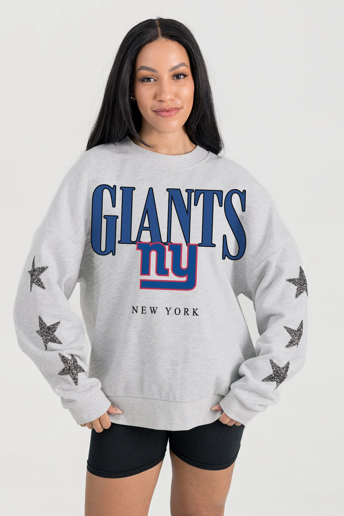 NEW YORK GIANTS BOLD PLAY STAR EMBELLISHED CREW SWEATSHIRT BY RANDI MAHOMES - Image 3