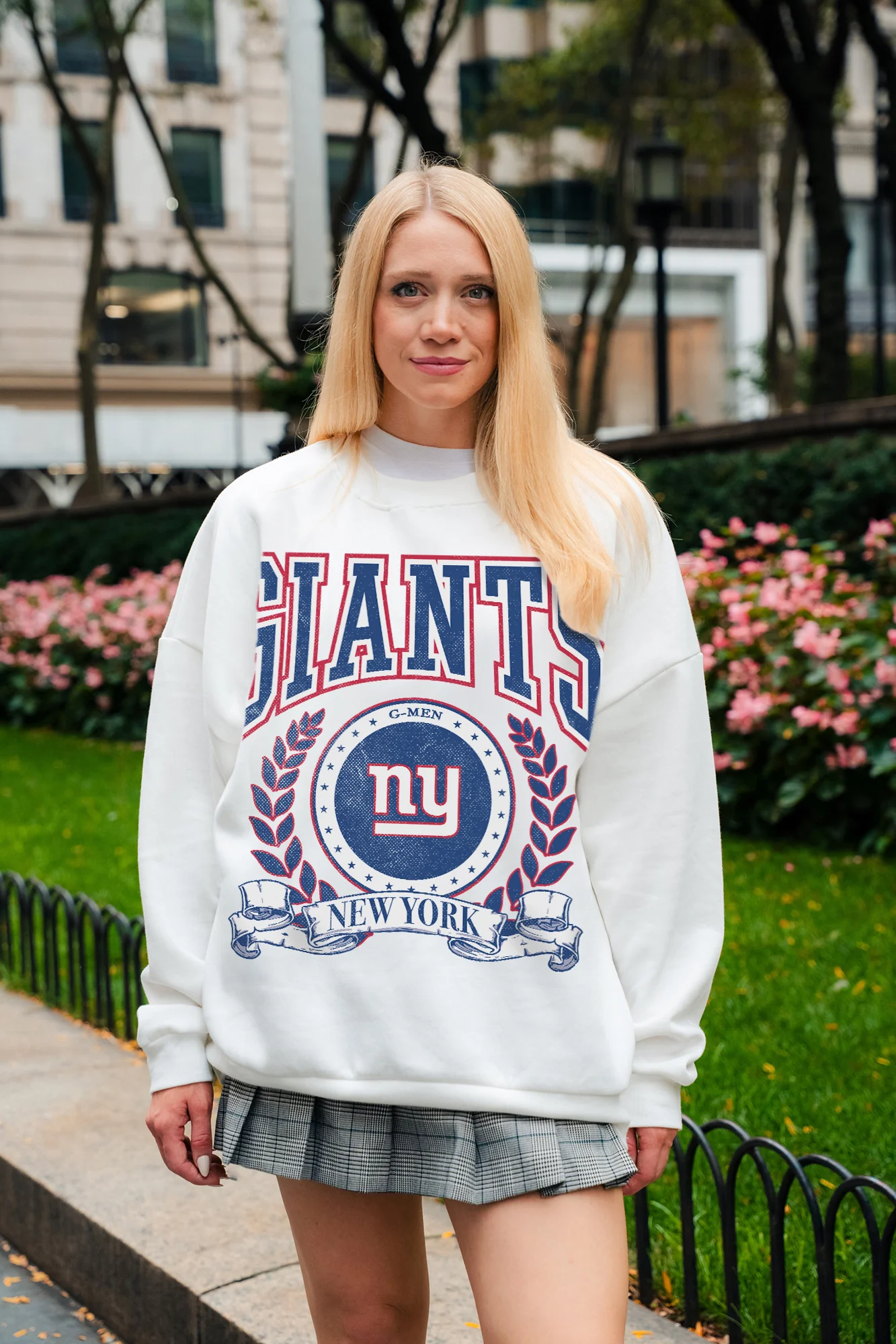 NEW YORK GIANTS STAY COOL PREMIUM FLEECE CREWNECK PULLOVER