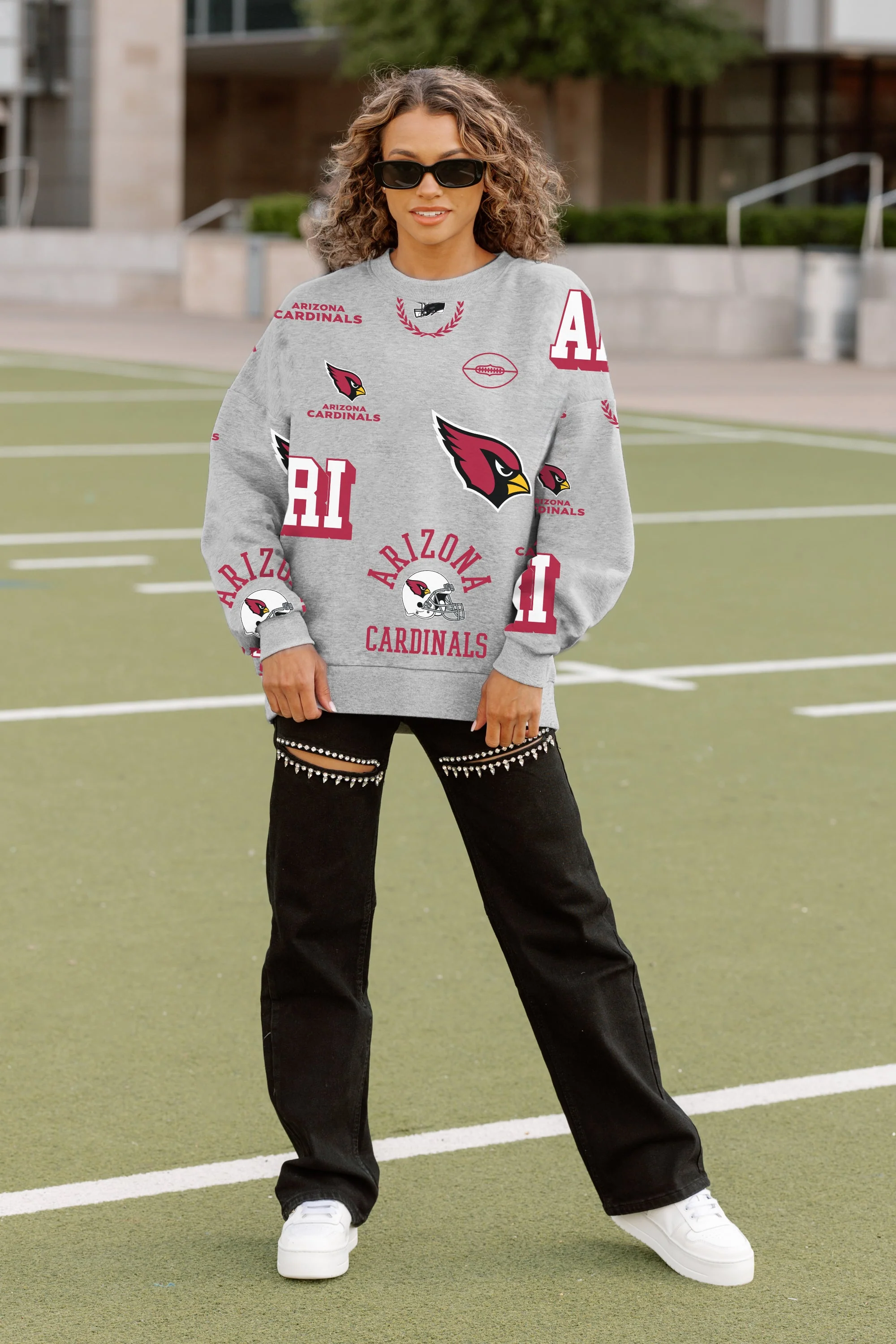 ARIZONA CARDINALS ALWAYS ON REPEAT PREMIUM FLEECE CREW SWEATSHIRT - Image 3
