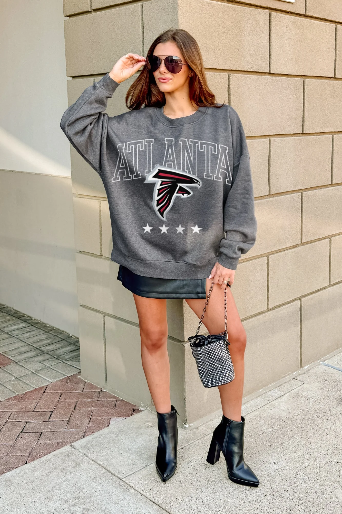 ATLANTA FALCONS RISING STAR PREMIUM FLEECE CREWNECK PULLOVER - Image 3