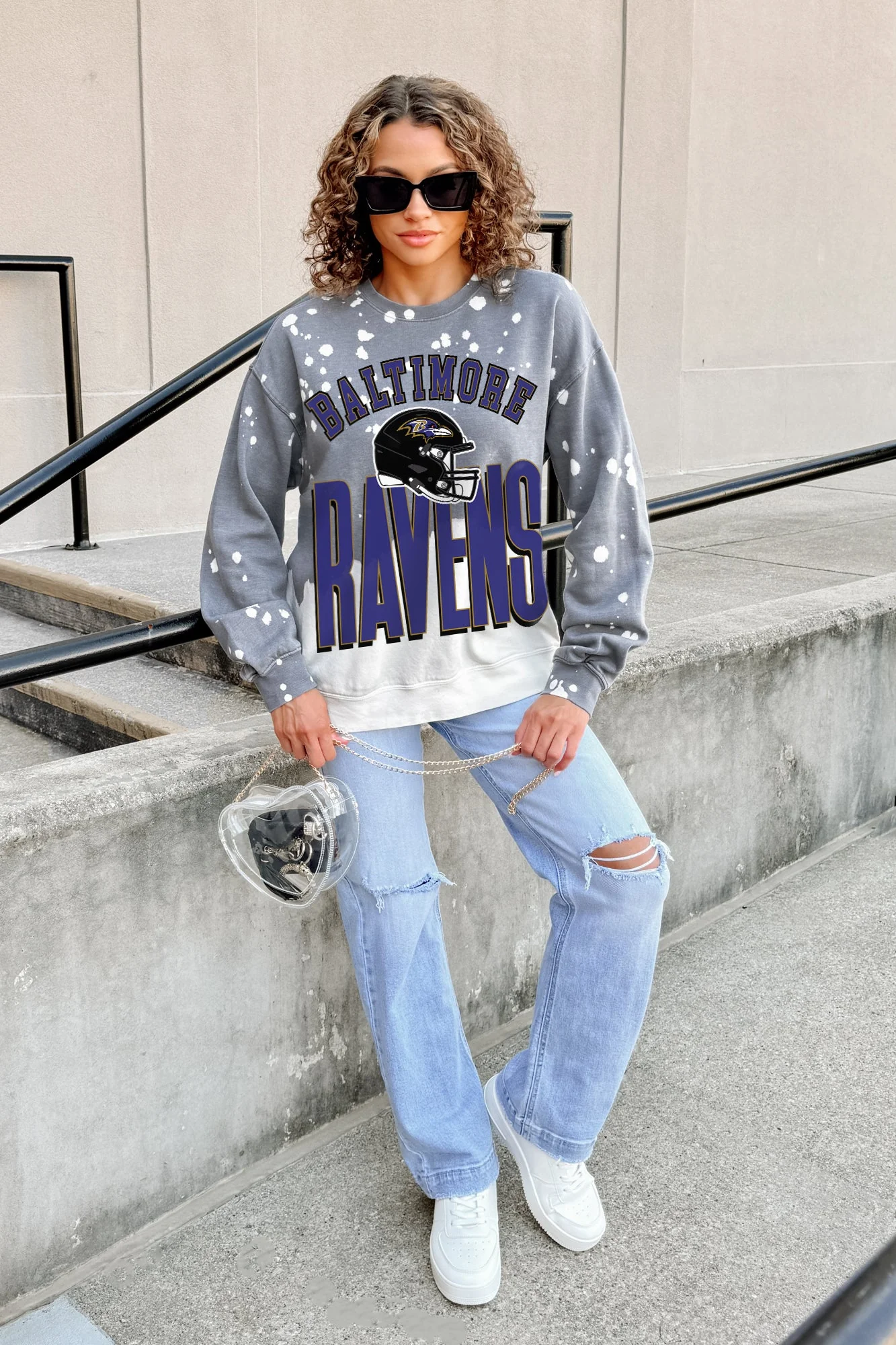 BALTIMORE RAVENS ARCH RIVALS LONG-SLEEVE FRENCH TERRY PULLOVER
