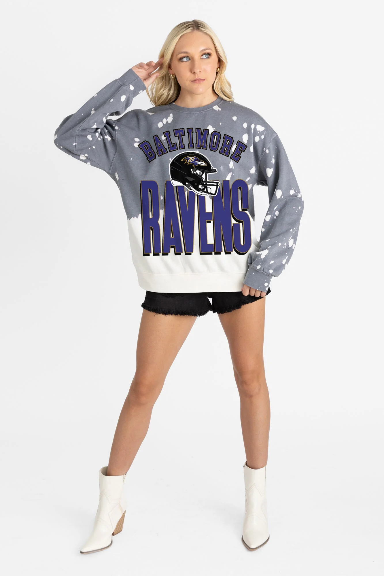 BALTIMORE RAVENS ARCH RIVALS LONG-SLEEVE FRENCH TERRY PULLOVER - Image 5