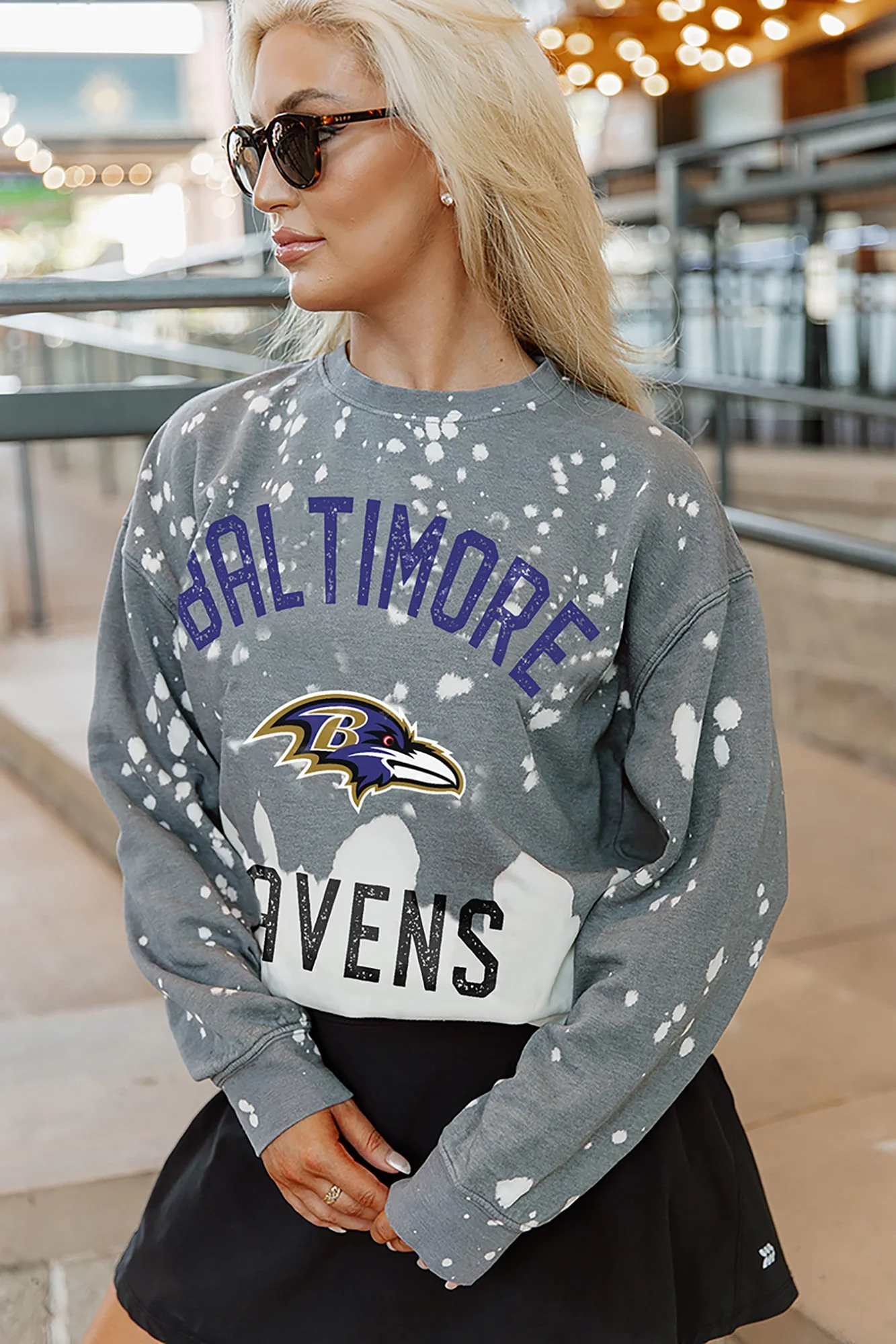 BALTIMORE RAVENS Coin Toss Long-Sleeve French Terry Pullover - Image 3