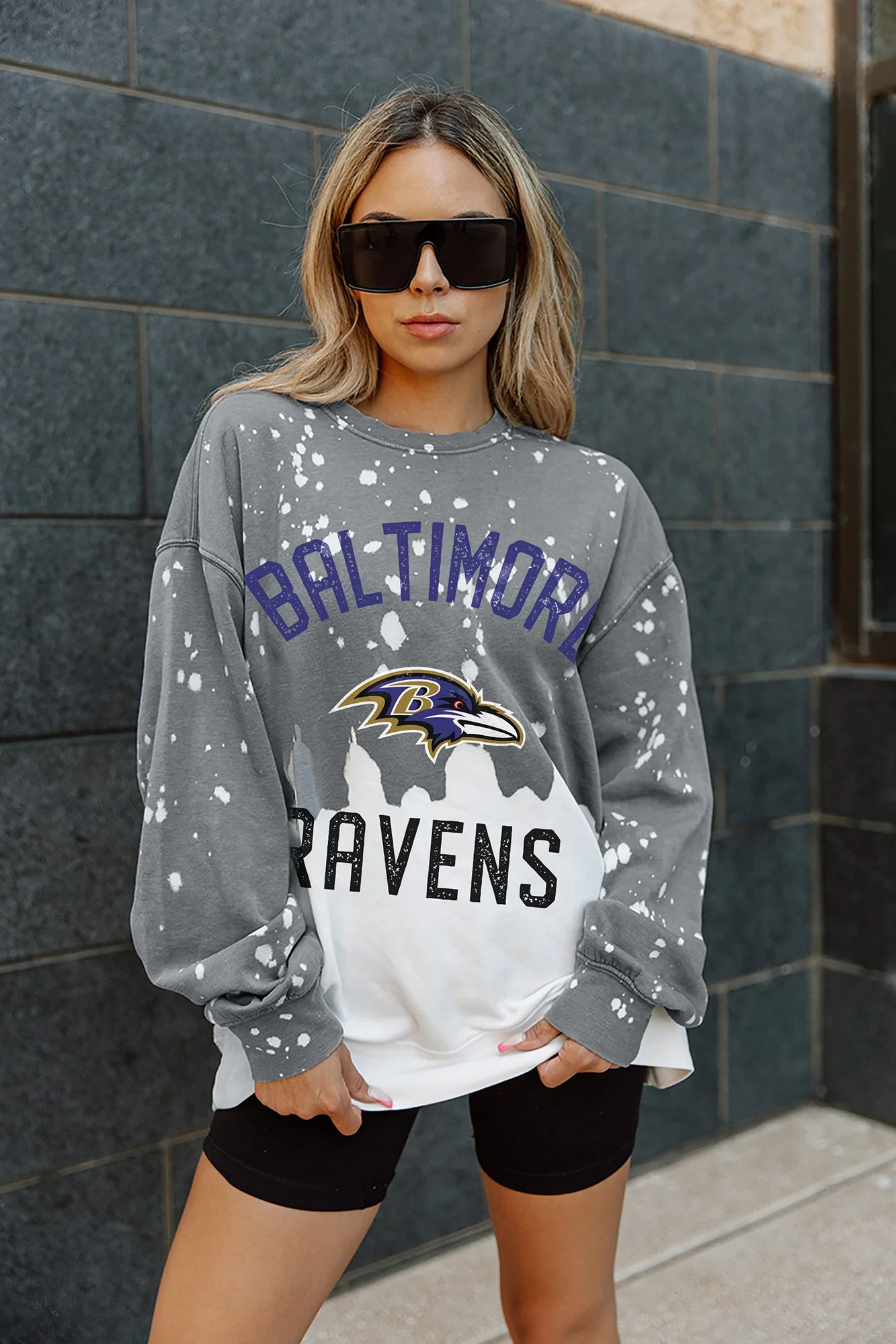 BALTIMORE RAVENS Coin Toss Long-Sleeve French Terry Pullover - Image 5
