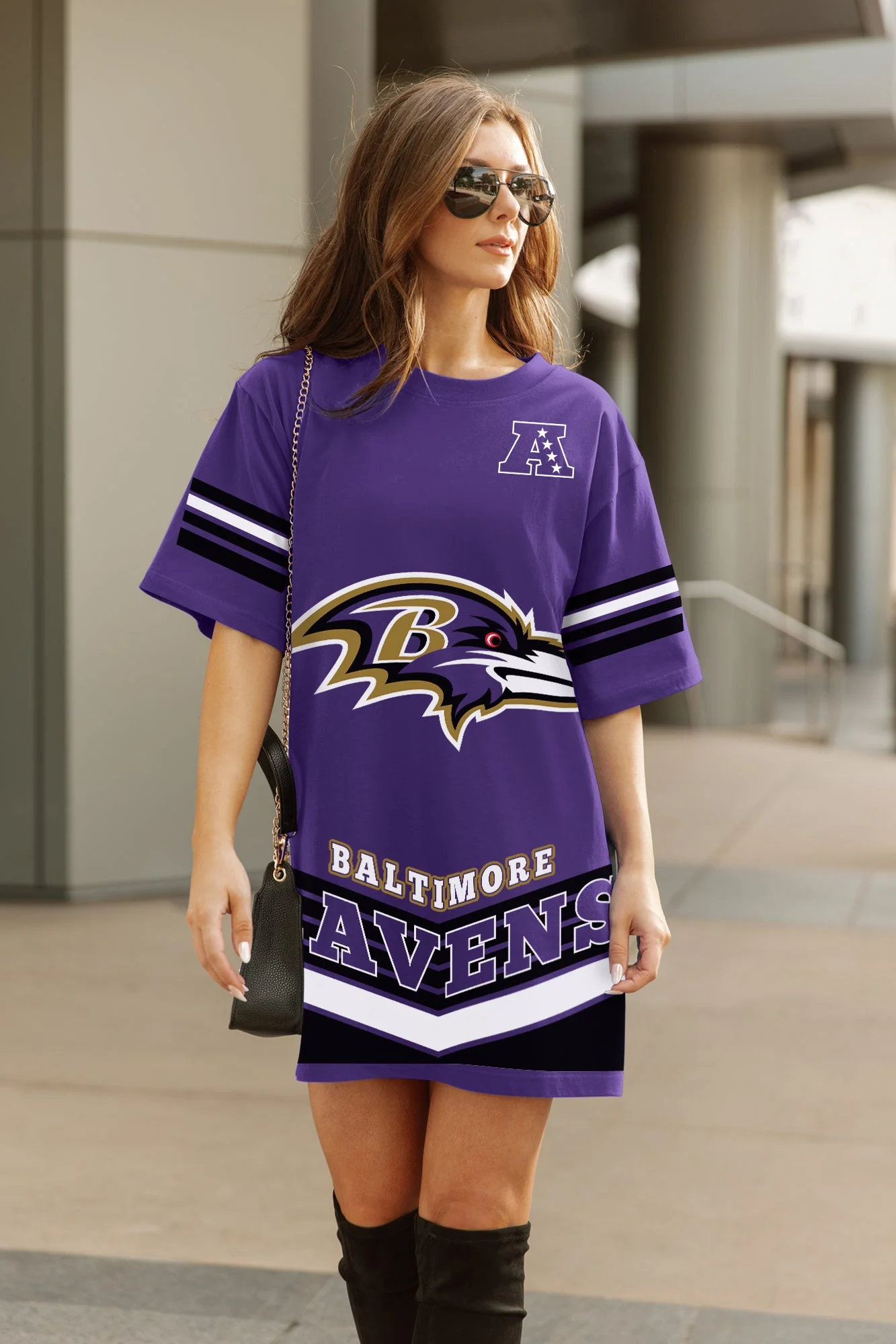 BALTIMORE RAVENS PERFECT SCORE RETRO T-SHIRT DRESS - Image 3