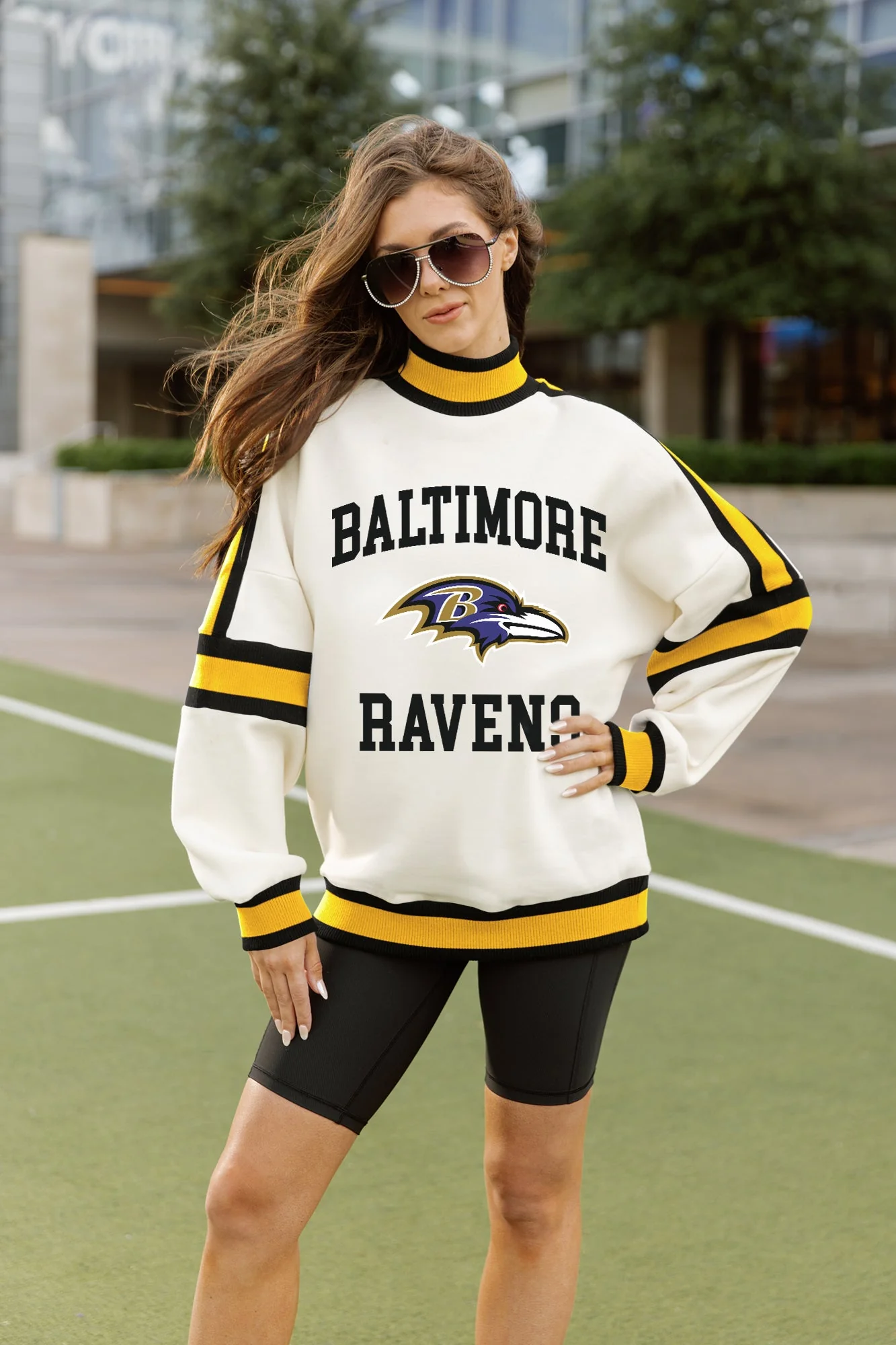 BALTIMORE RAVENS VIVID MOTION COLORBLOCK TURTLENECK PULLOVER - Image 2
