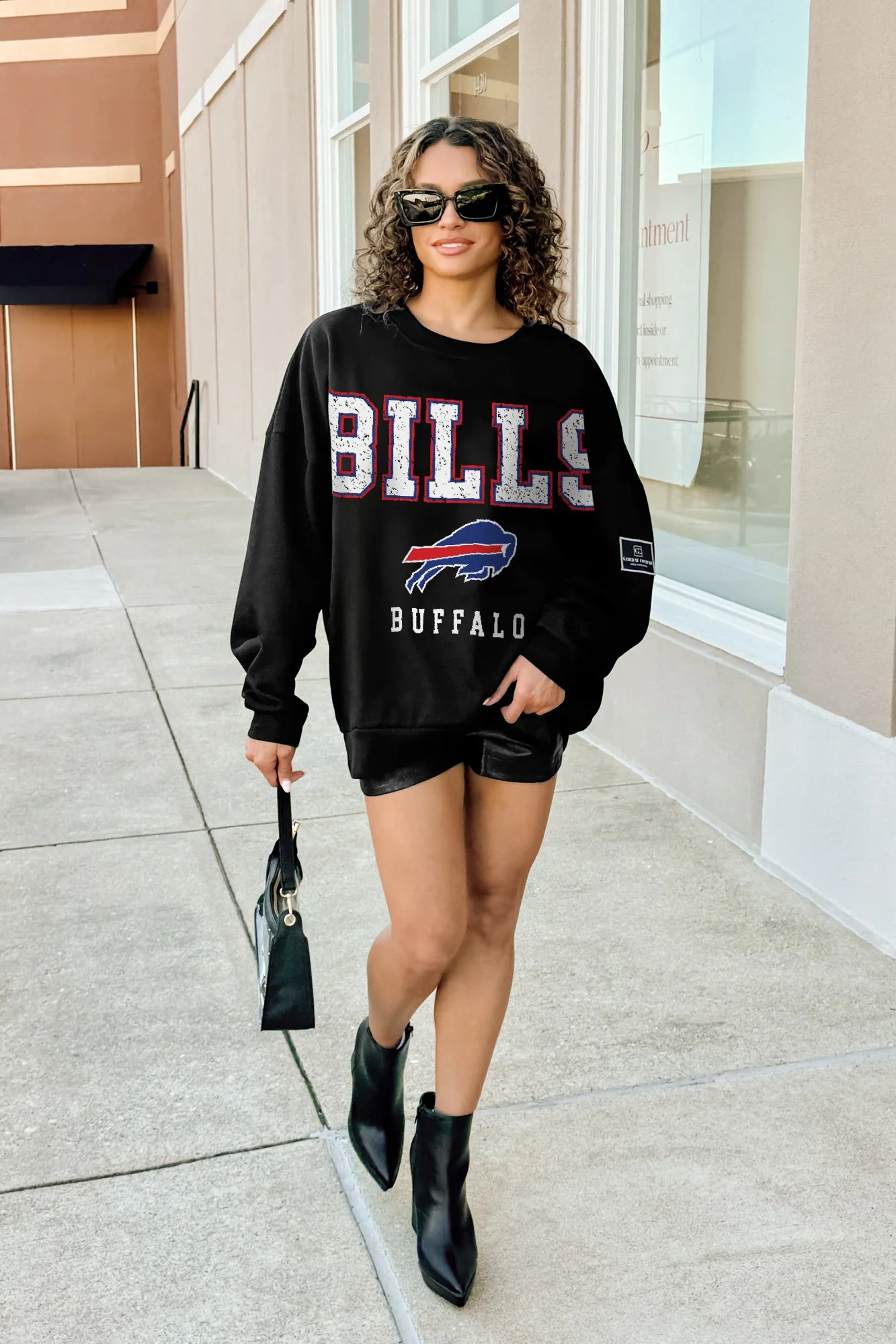 BUFFALO BILLS LEVEL UP BLACK LABEL PREMIUM FLEECE CREW SWEATSHIRT - Image 3