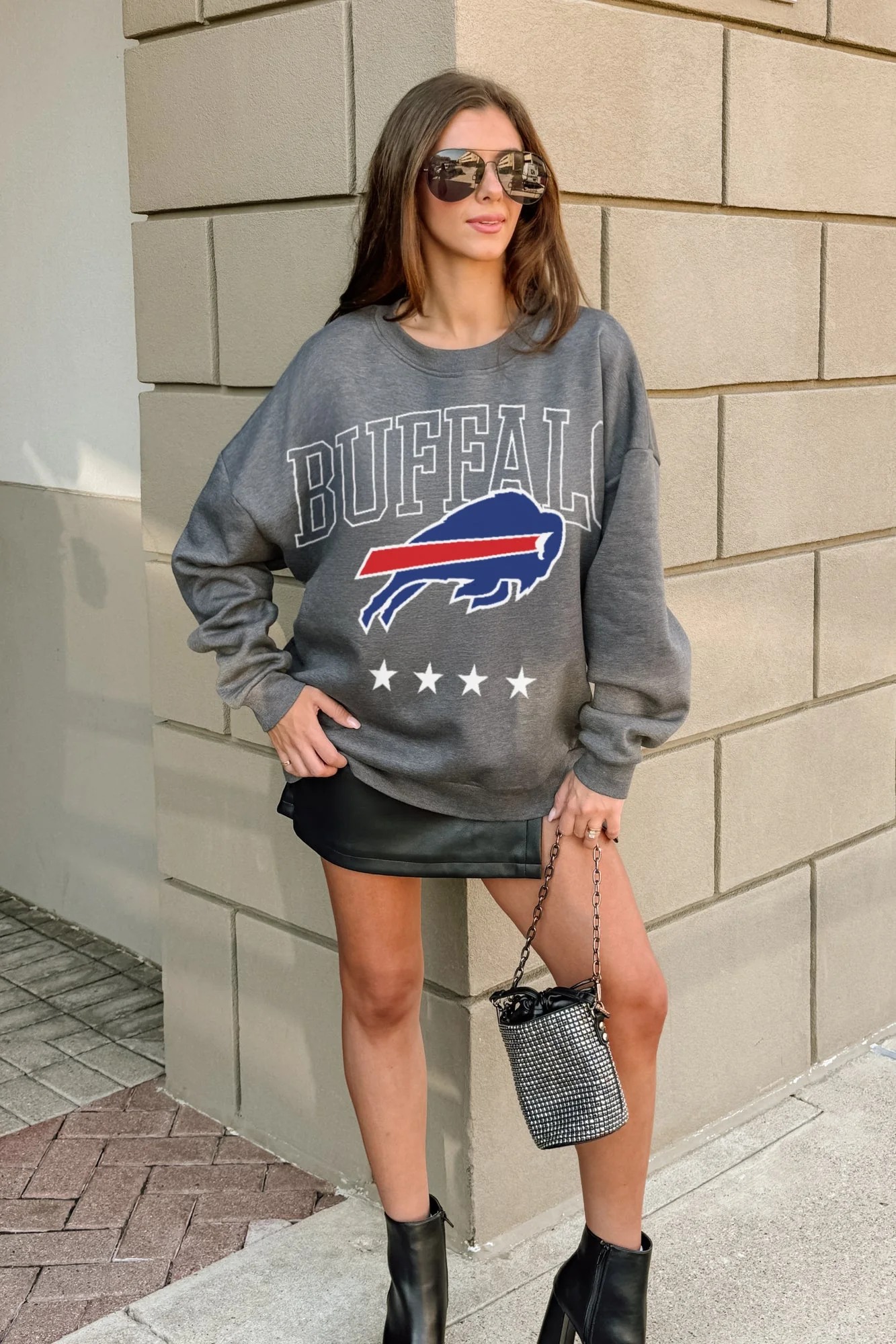 BUFFALO BILLS RISING STAR PREMIUM FLEECE CREWNECK PULLOVER