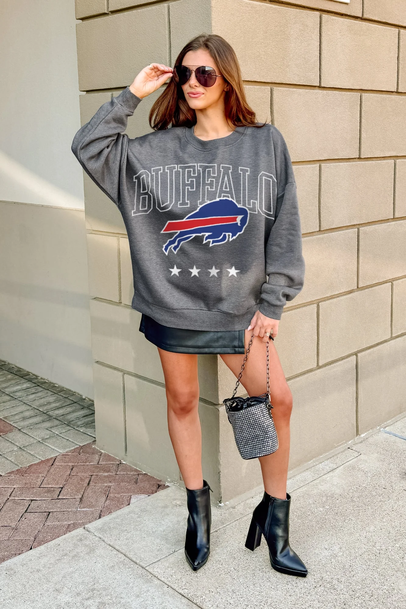 BUFFALO BILLS RISING STAR PREMIUM FLEECE CREWNECK PULLOVER - Image 3