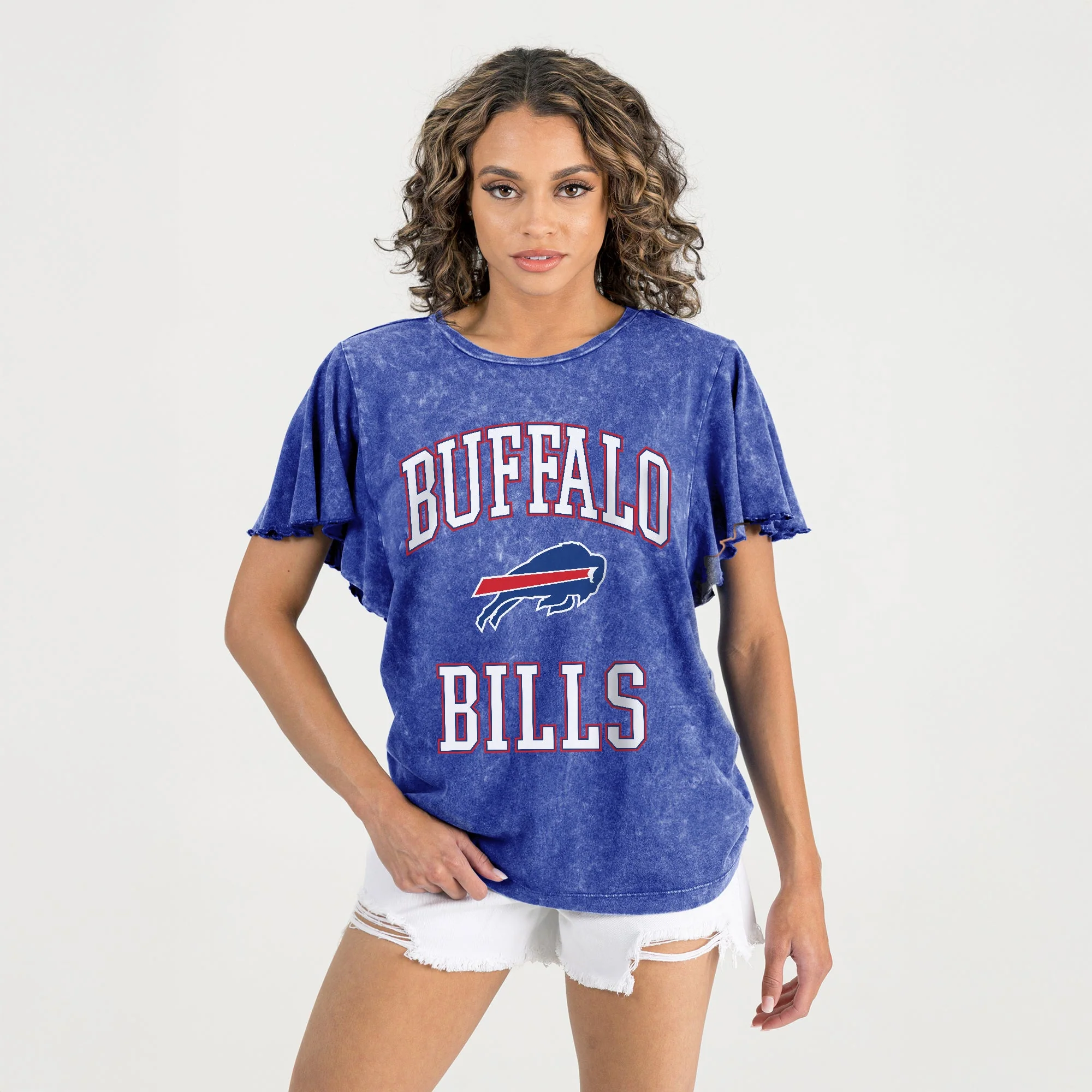 BUFFALO BILLS VICTORY MODE FLUTTER SLEEVE TEE IN ROYAL - Image 4