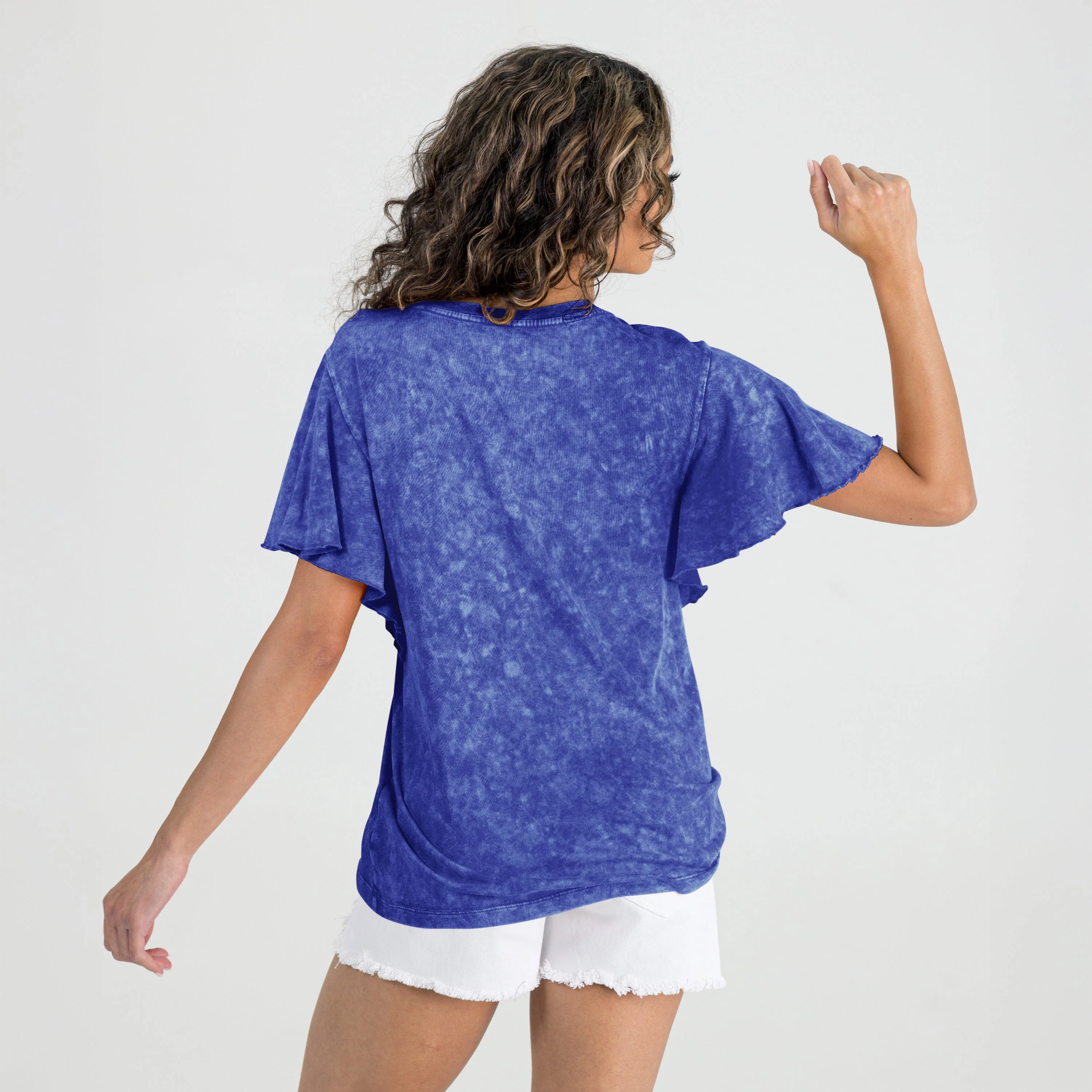 BUFFALO BILLS VICTORY MODE FLUTTER SLEEVE TEE IN ROYAL - Image 5