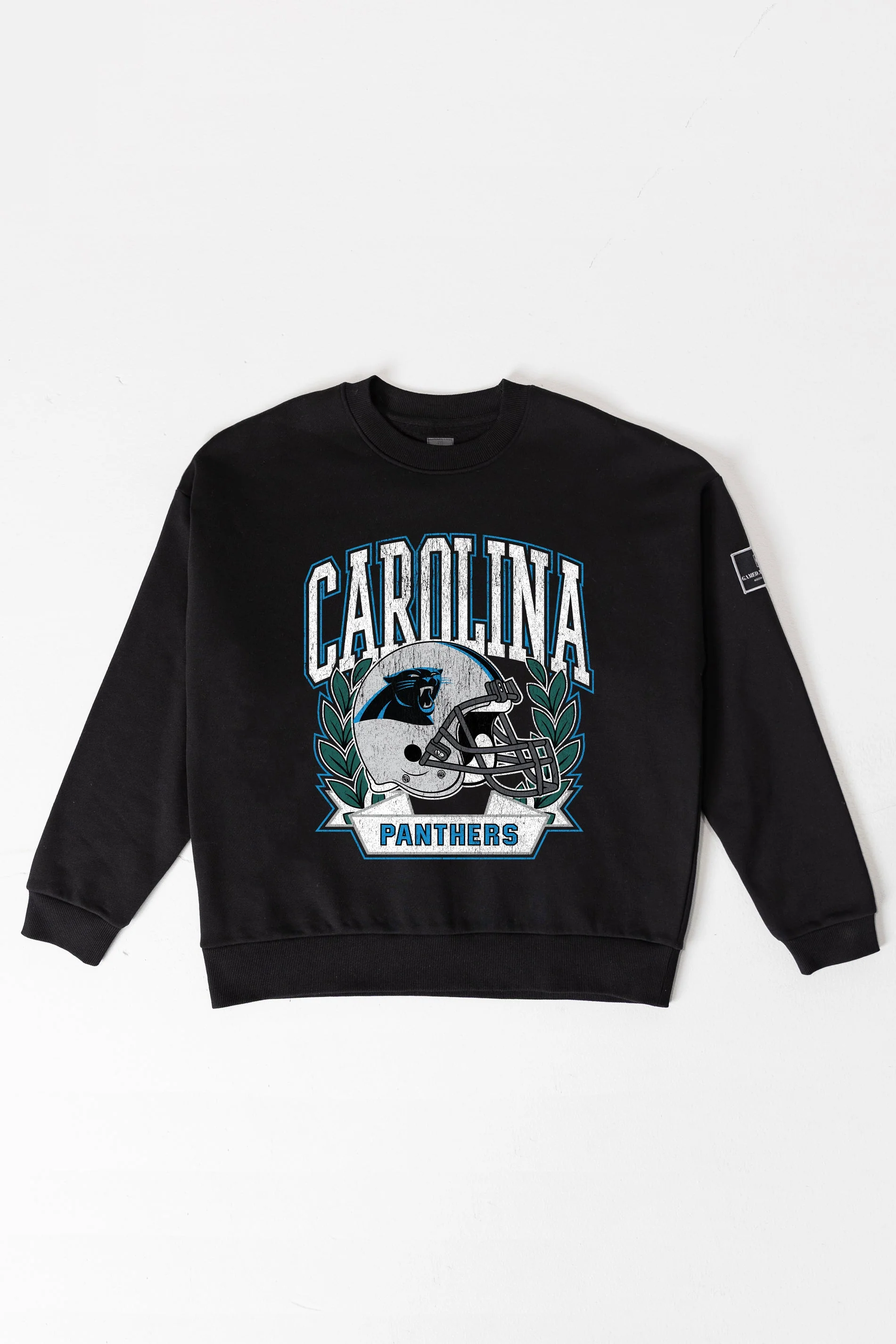 CAROLINA PANTHERS VICTORY LANE BLACK LABEL PREMIUM FLEECE CREW SWEATSHIRT - Image 8