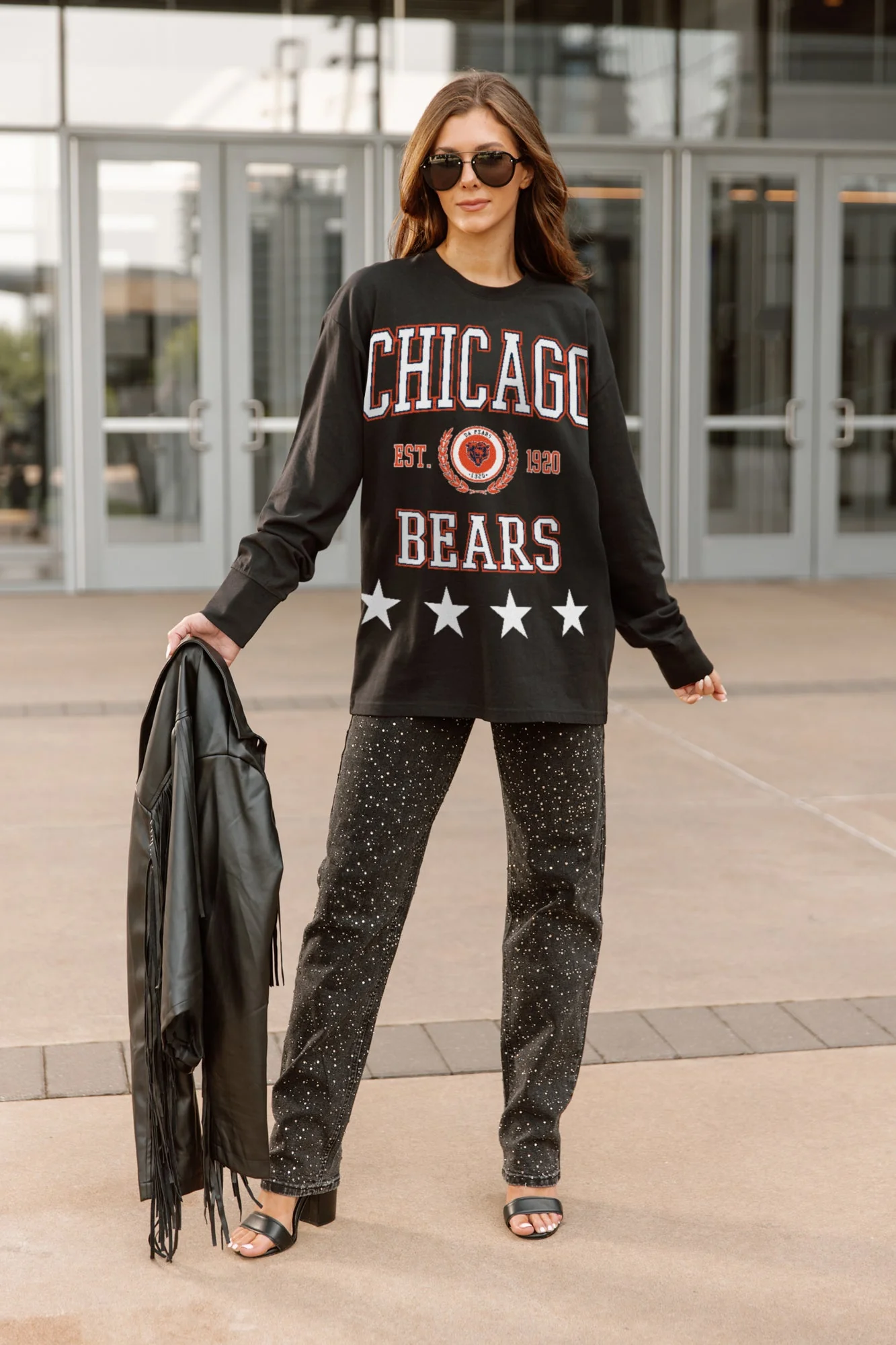 CHICAGO BEARS EVERYDAY STAR ESSENTIAL RELAXED FIT LONG SLEEVE TEE