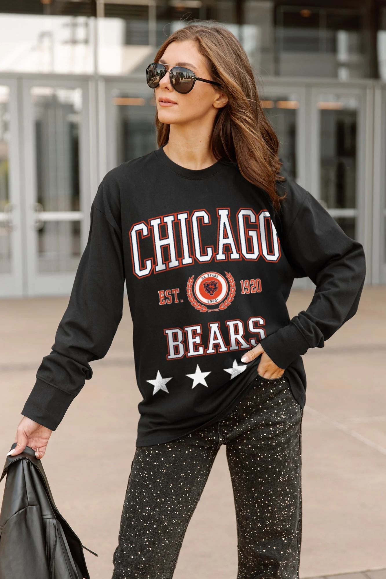 CHICAGO BEARS EVERYDAY STAR ESSENTIAL RELAXED FIT LONG SLEEVE TEE - Image 2