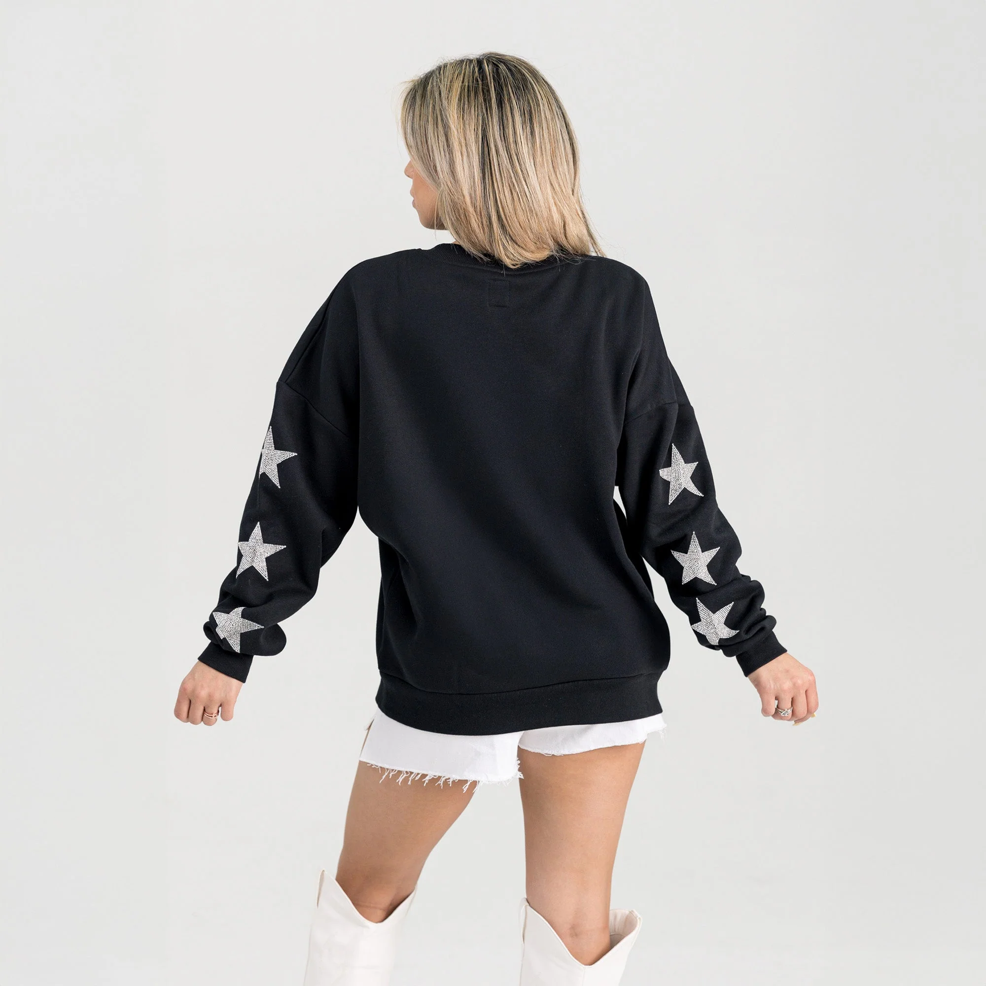 CHICAGO BEARS PURE VICTORY STAR EMBELLISHED CREW SWEATSHIRT - Image 3