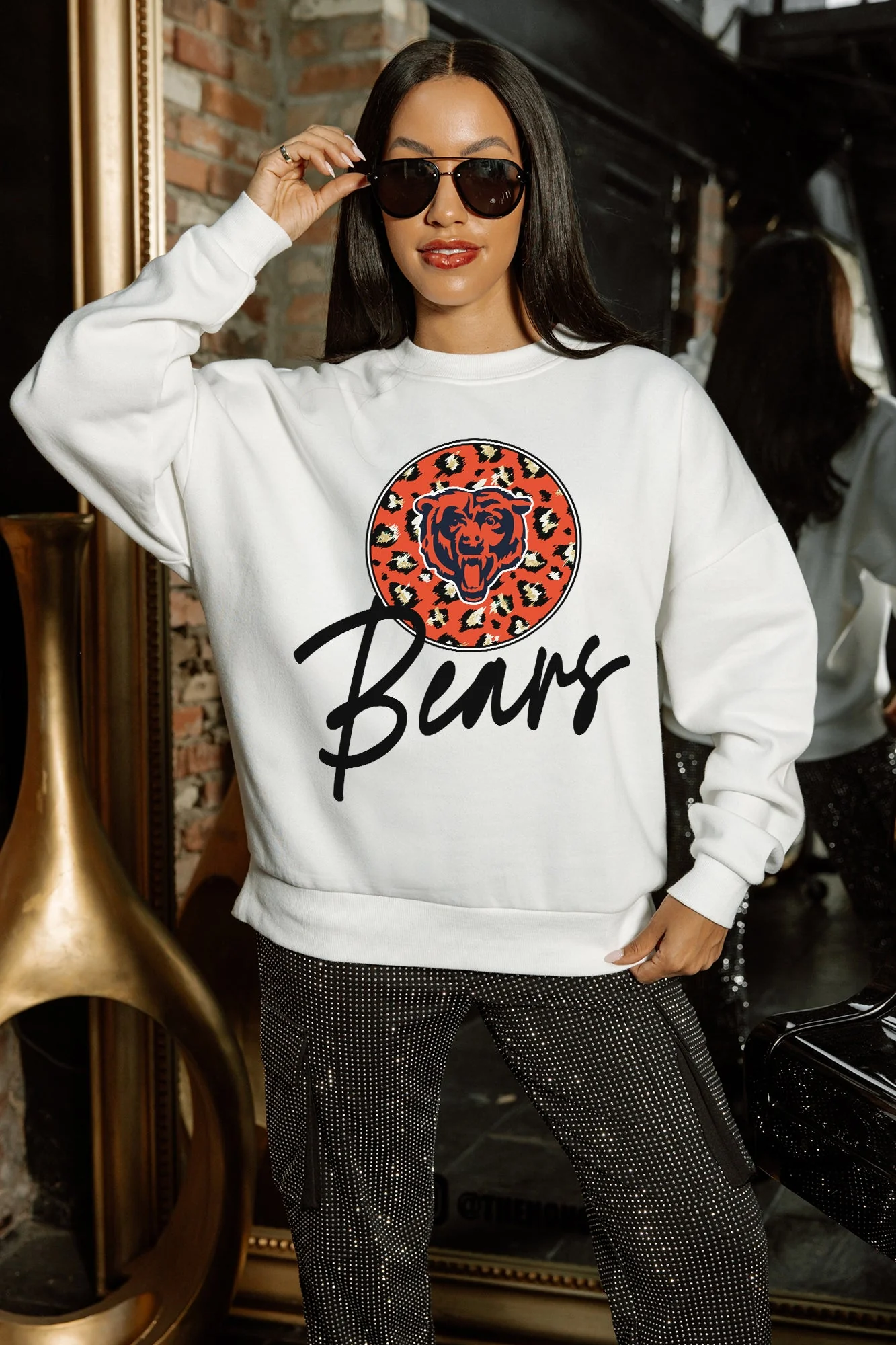 CHICAGO BEARS WILD BREAKTHROUGH PREMIUM FLEECE CREWNECK PULLOVER - Image 3