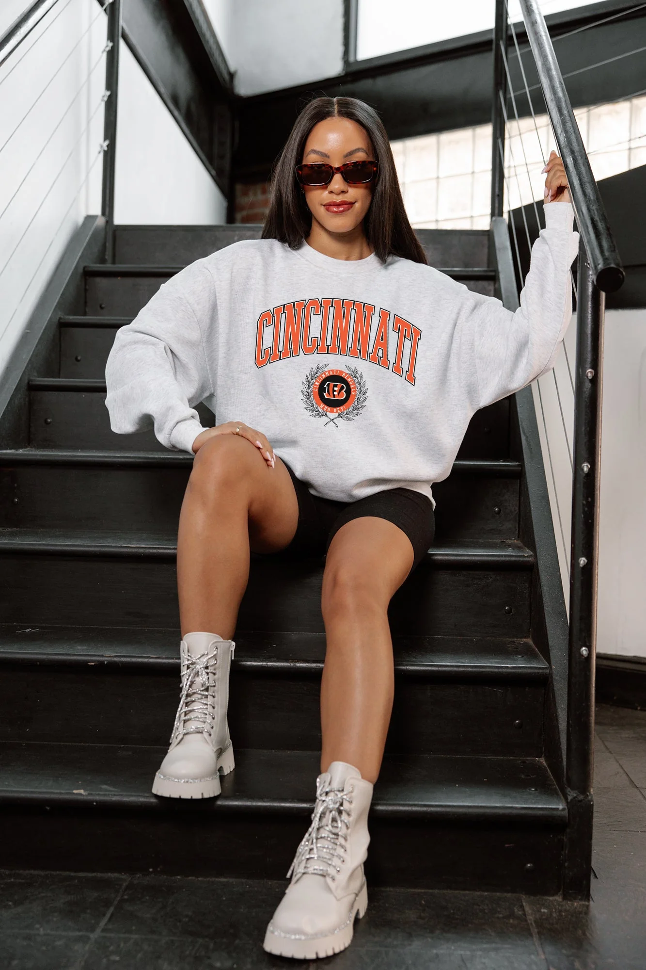 CINCINNATI BENGALS TRADITION REFINED PREMIUM FLEECE CREWNECK PULLOVER - Image 4