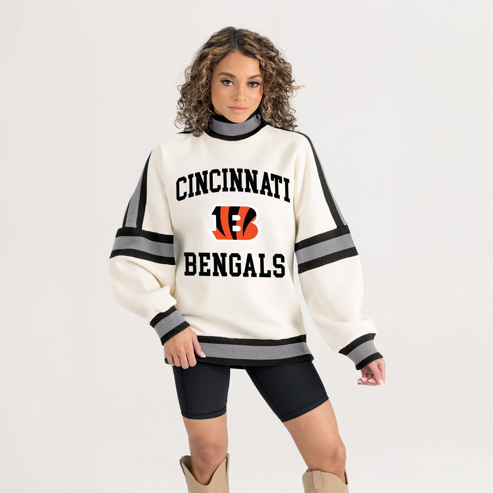 CINCINNATI BENGALS VIVID MOTION COLORBLOCK TURTLENECK PULLOVER - Image 5
