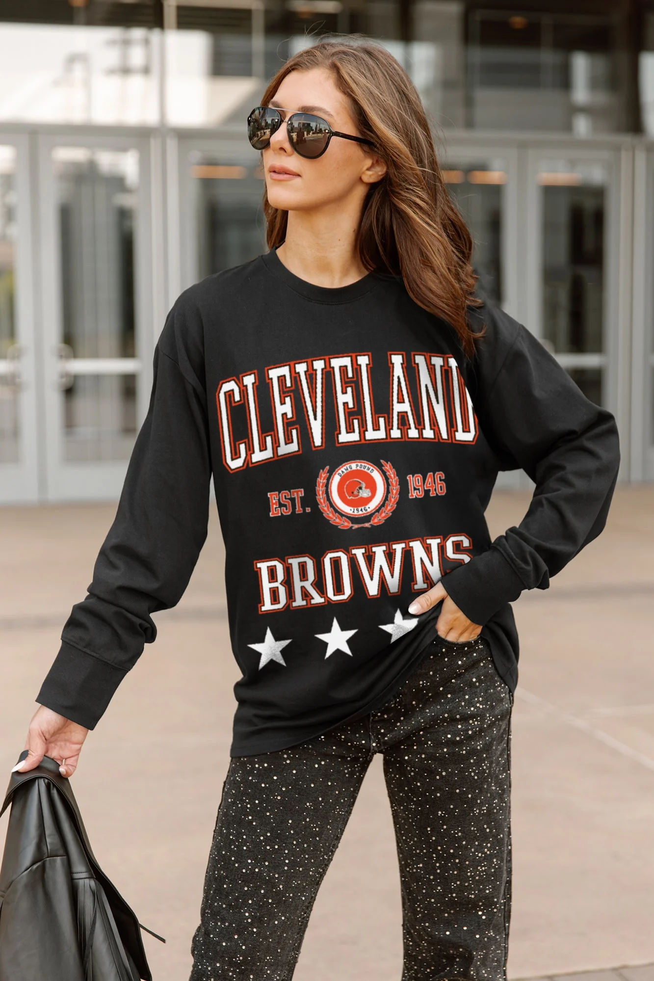 CLEVELAND BROWNS EVERYDAY STAR ESSENTIAL RELAXED FIT LONG SLEEVE TEE - Image 2