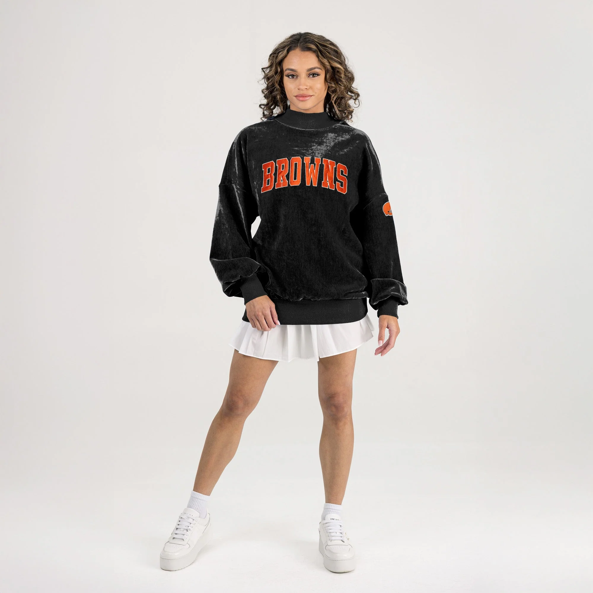 CLEVELAND BROWNS MAKE A MOVE MOCK NECK CHENILLE PULLOVER - Image 6