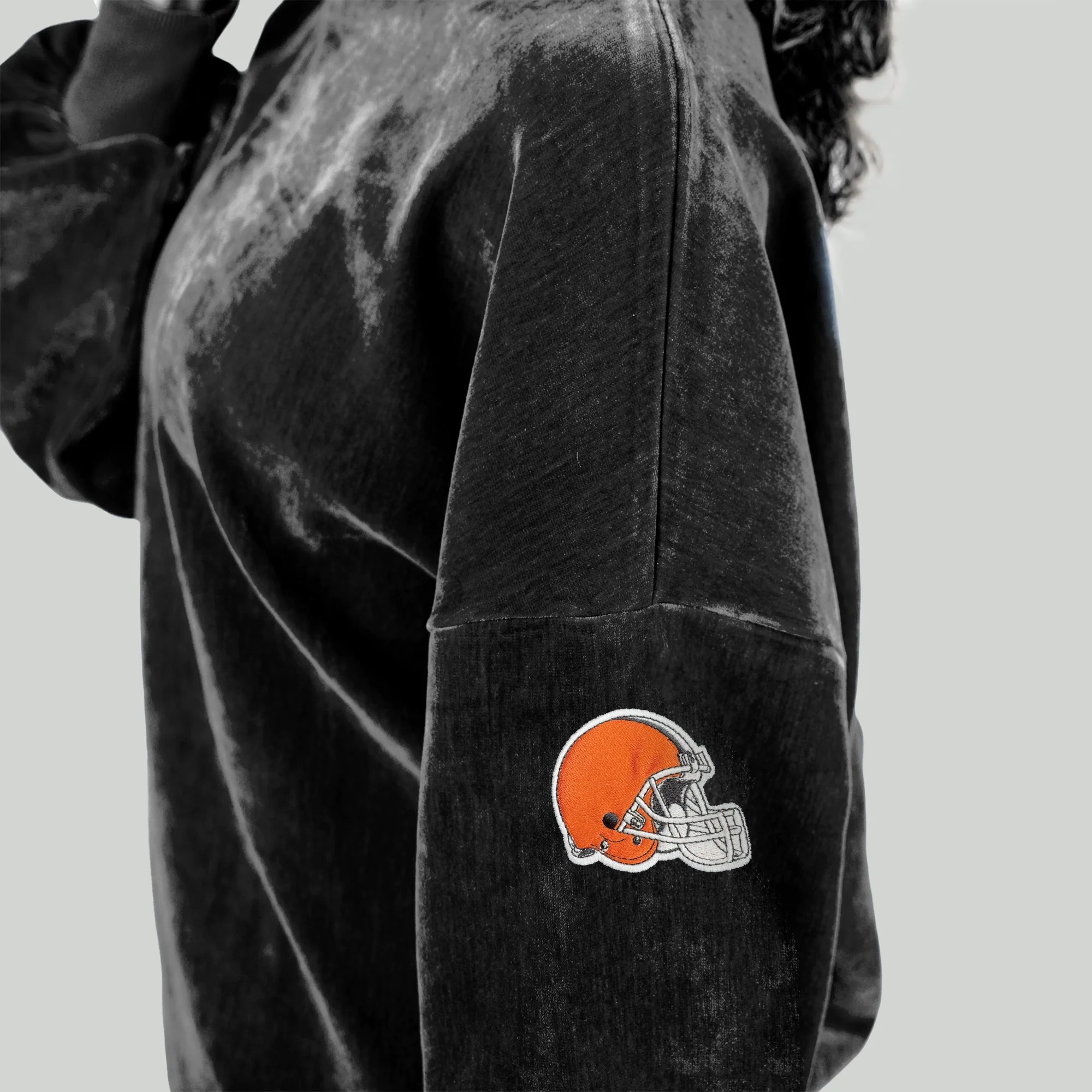 CLEVELAND BROWNS MAKE A MOVE MOCK NECK CHENILLE PULLOVER - Image 9