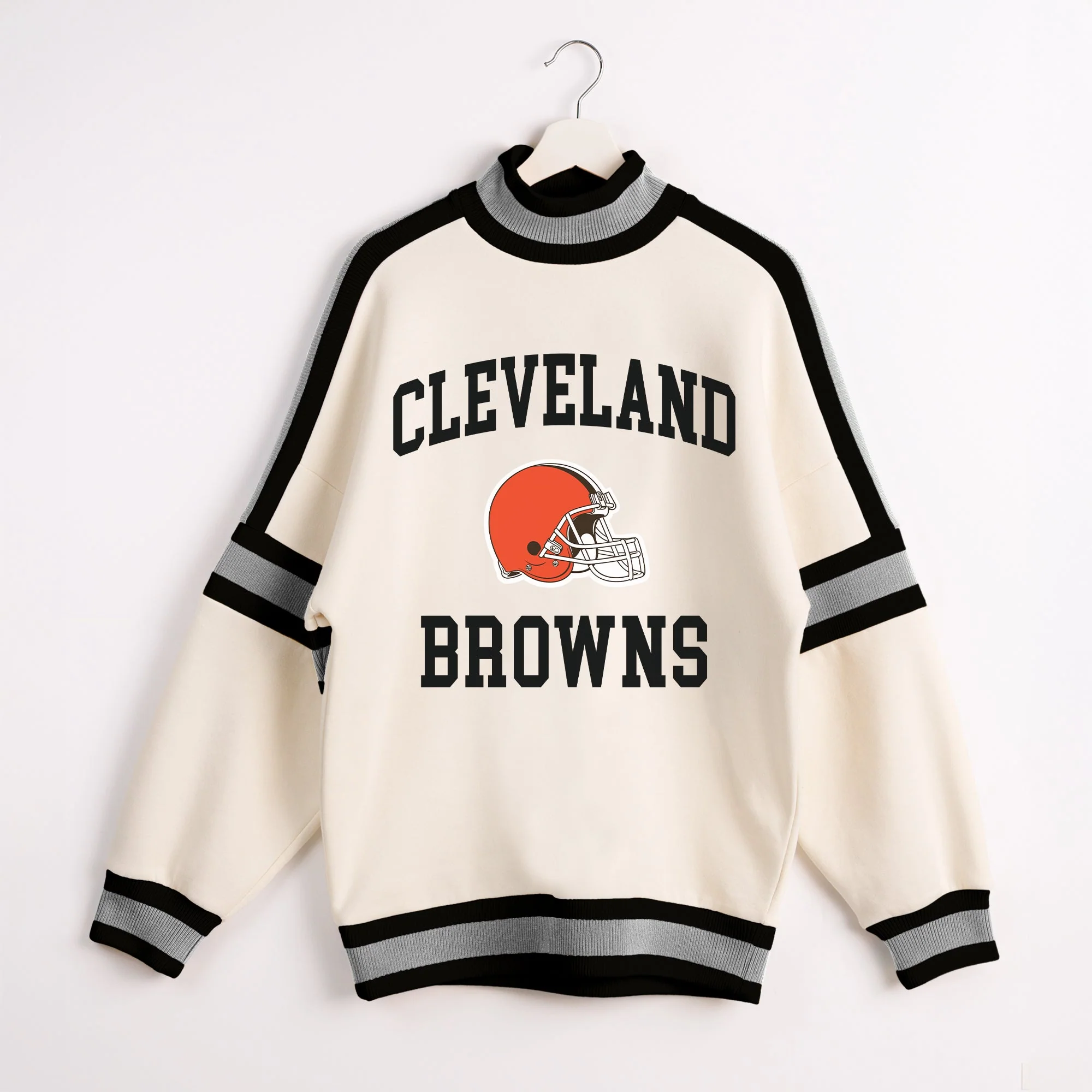 CLEVELAND BROWNS VIVID MOTION COLORBLOCK TURTLENECK PULLOVER - Image 8