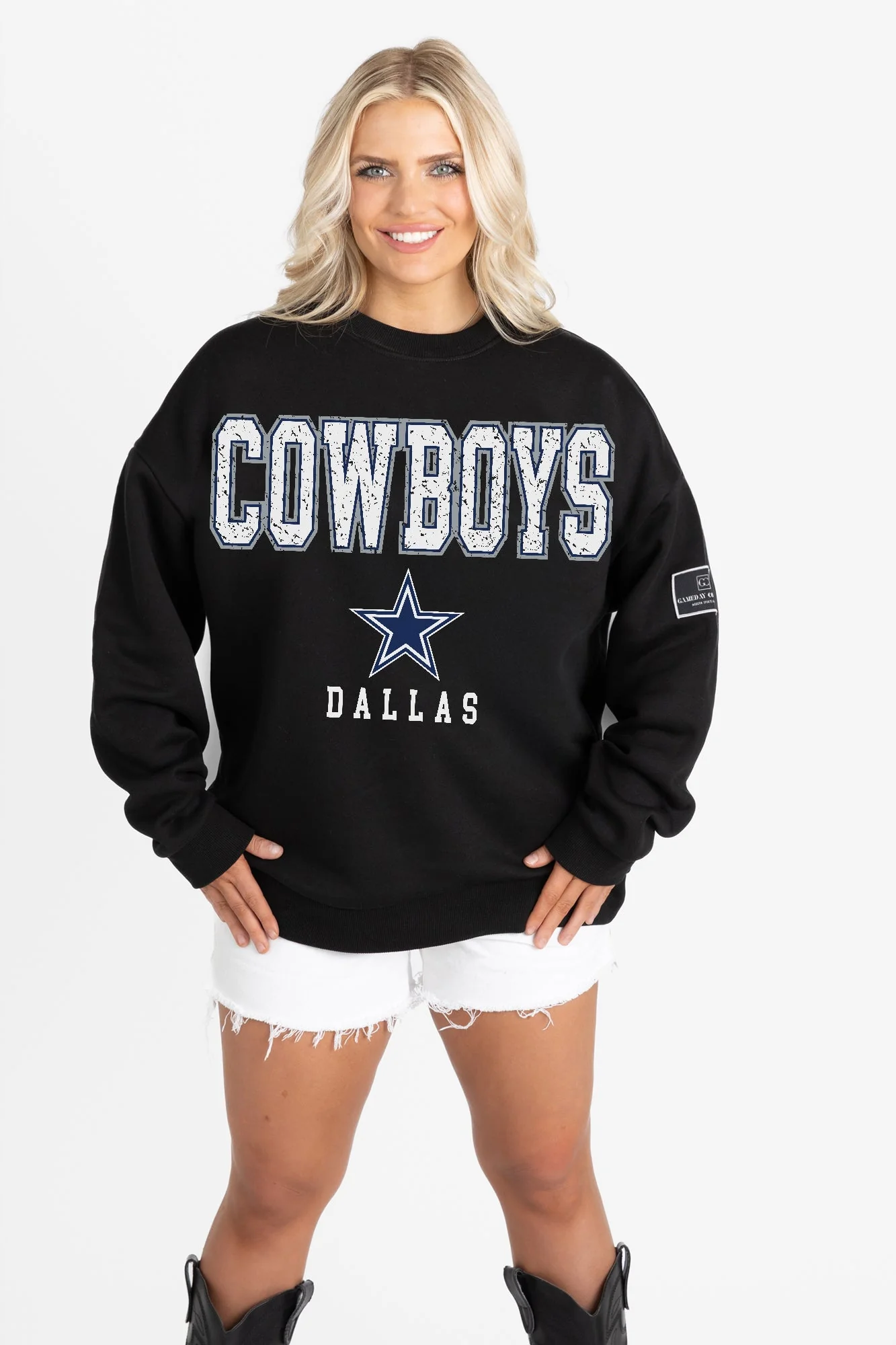 DALLAS COWBOYS LEVEL UP BLACK LABEL PREMIUM FLEECE CREW SWEATSHIRT - Image 6