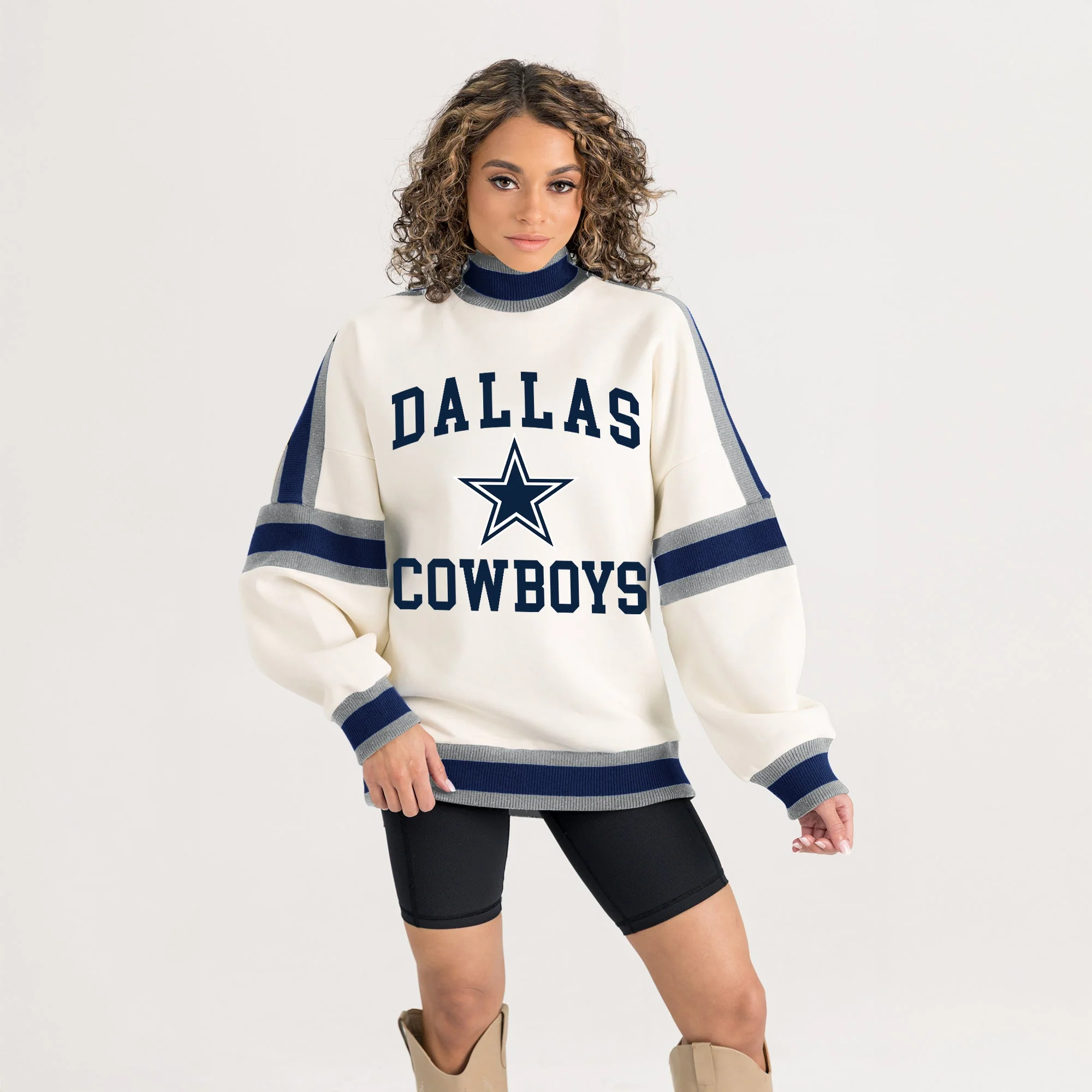 DALLAS COWBOYS VIVID MOTION COLORBLOCK TURTLENECK PULLOVER - Image 5