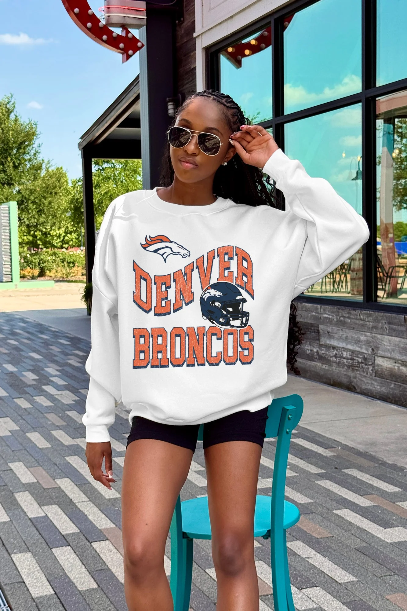 DENVER BRONCOS HARD EARNED PREMIUM FLEECE CREWNECK PULLOVER - Image 4
