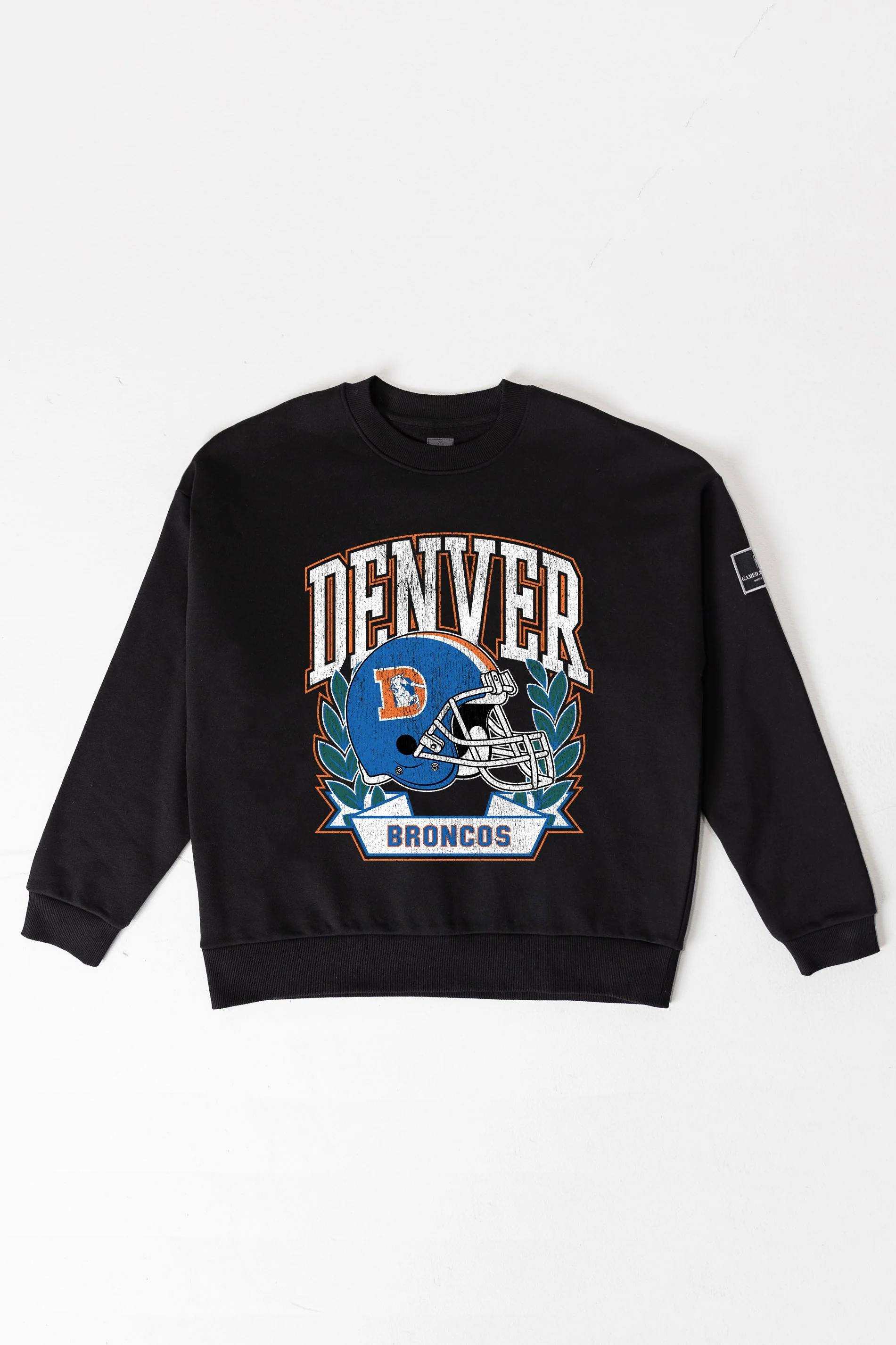 DENVER BRONCOS VICTORY LANE BLACK LABEL PREMIUM FLEECE CREW SWEATSHIRT - Image 8