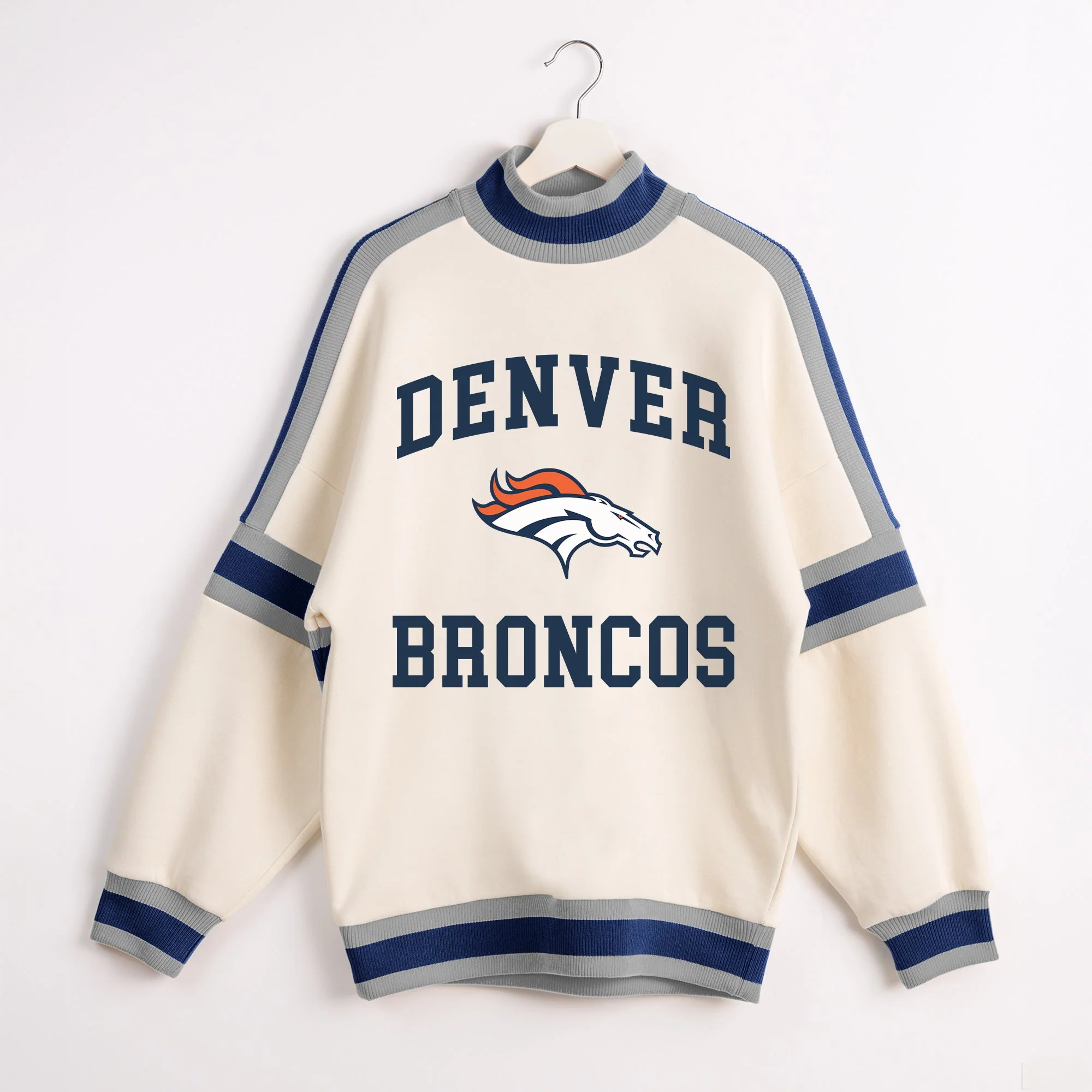 DENVER BRONCOS VIVID MOTION COLORBLOCK TURTLENECK PULLOVER - Image 8